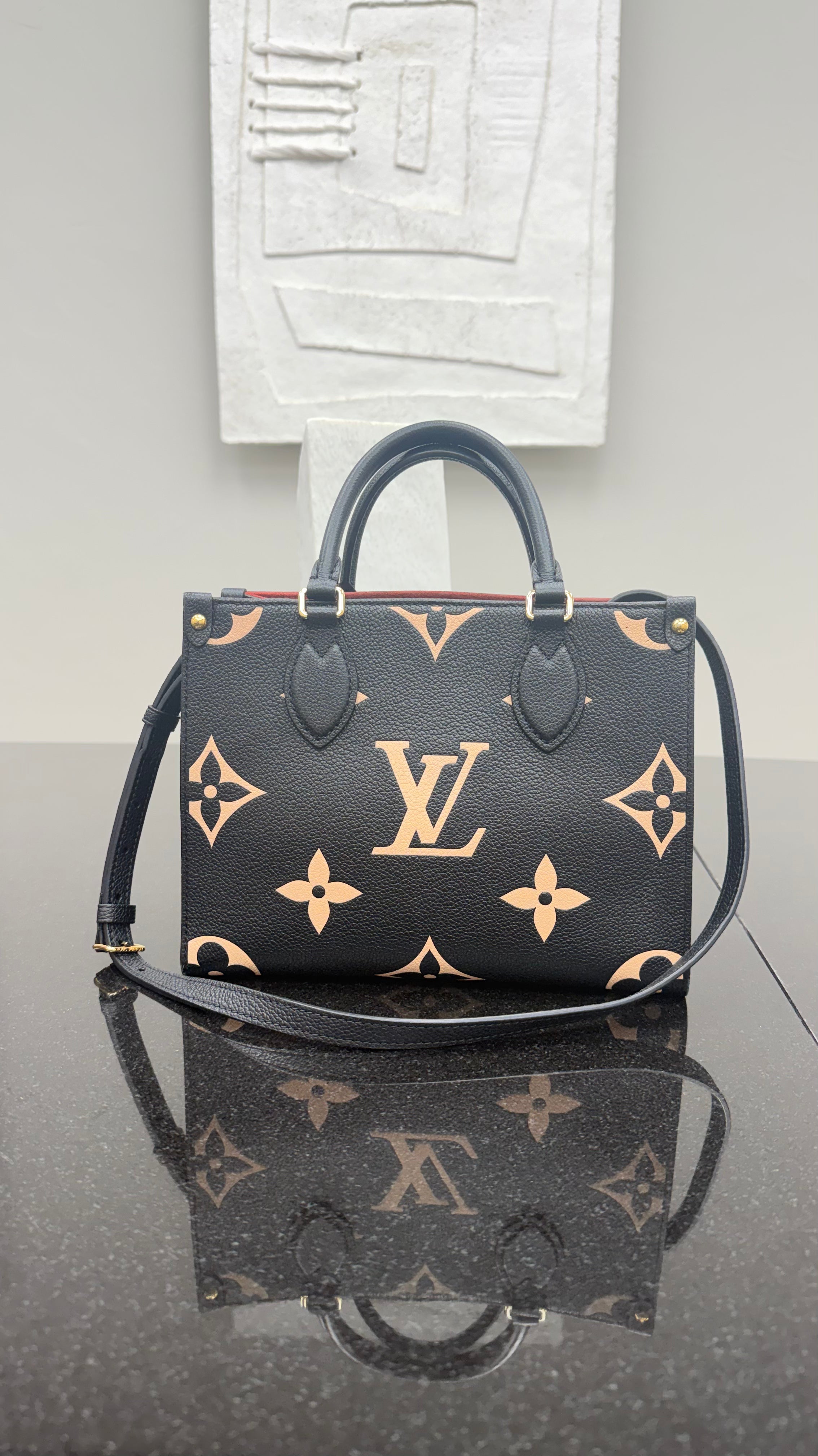 *DONS DROP* Louis Vuitton Black & Cream Giant Empreinte On The Go PM Bag