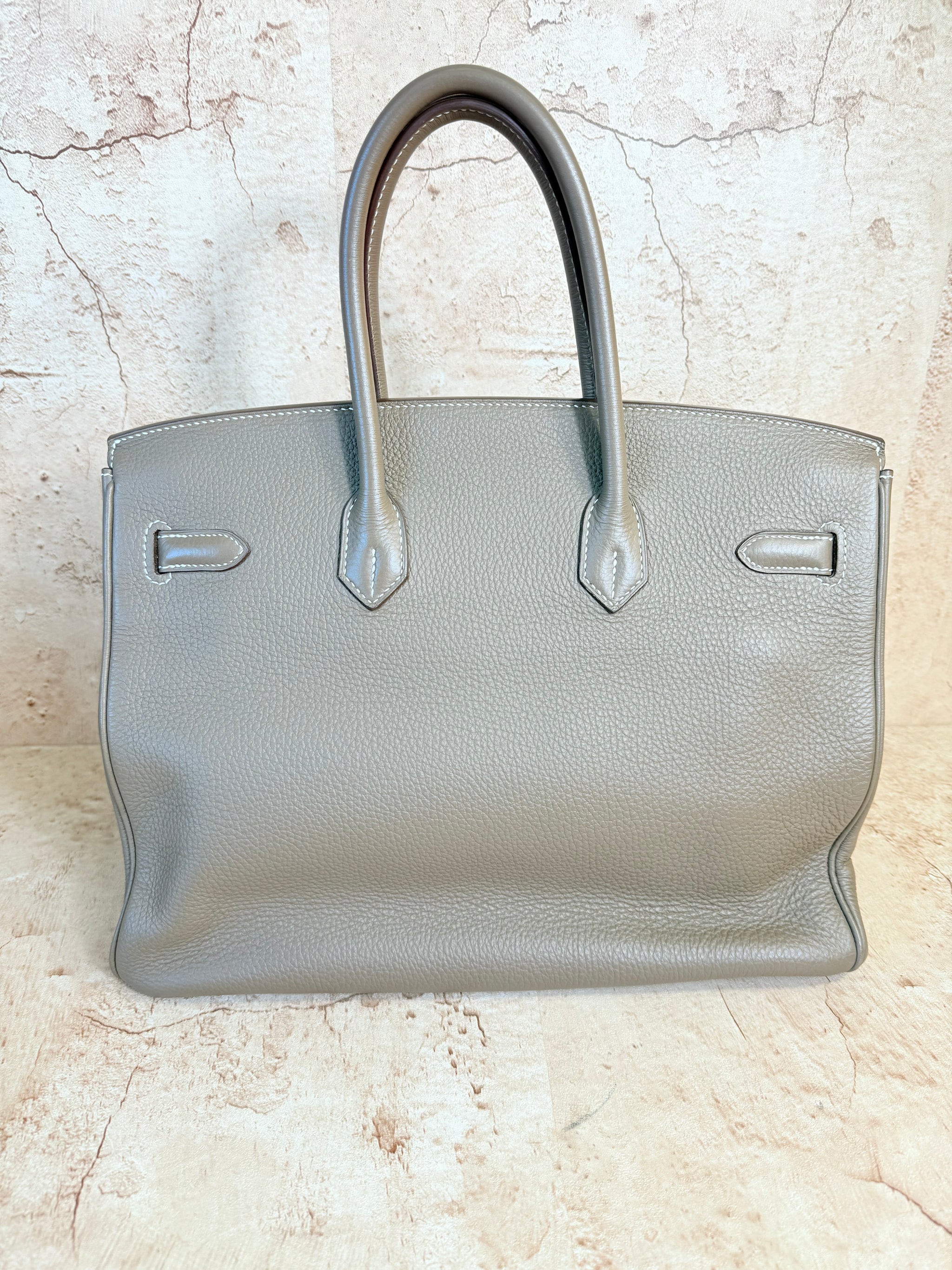 Hermes Etoupe Birkin 35 Handbag