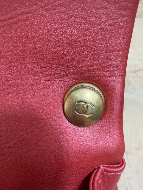 Chanel Metallic Pink Calfskin Leather Small Top Handle Crossbody Bag