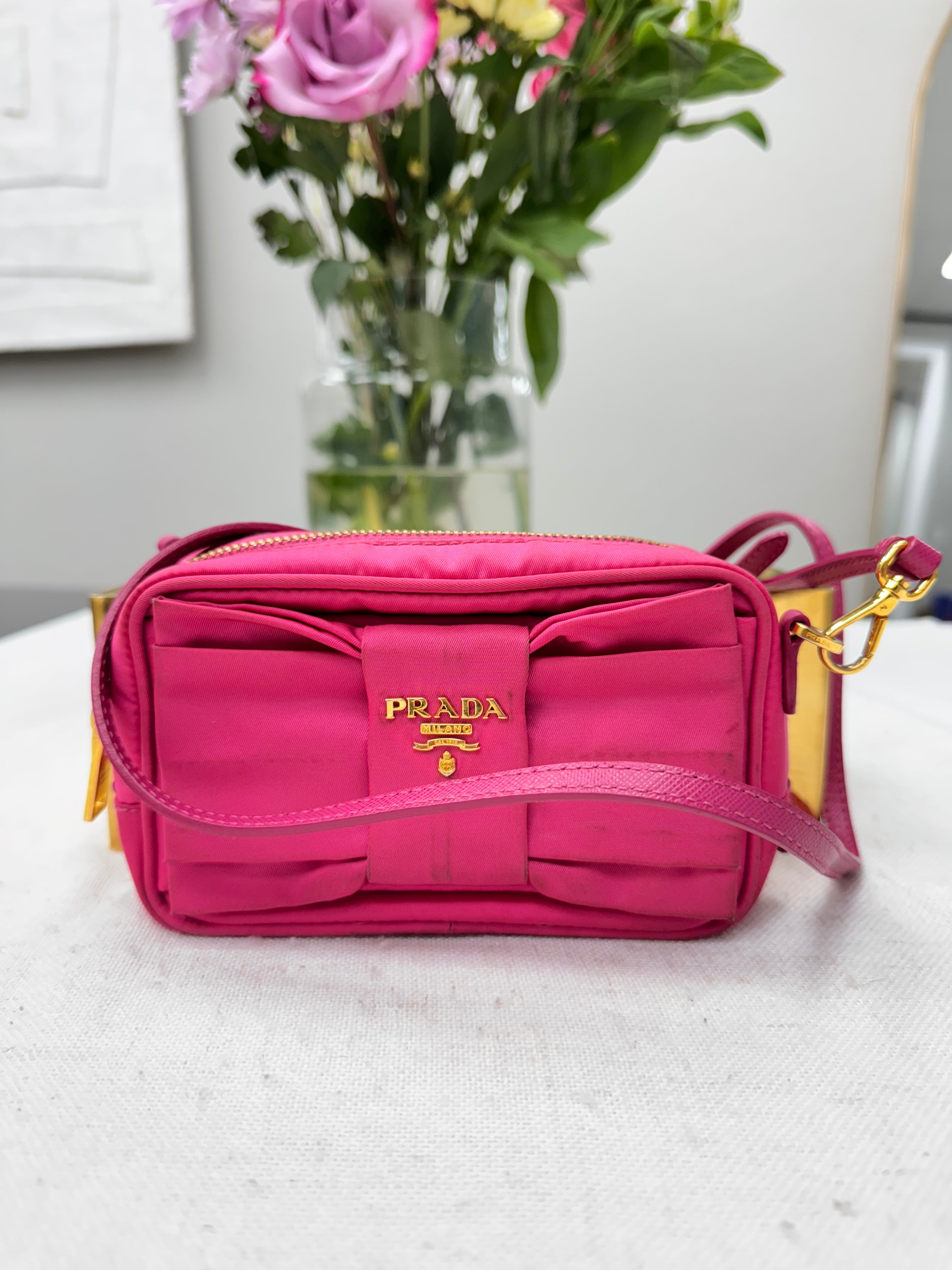 *DONS DROP* Prada Pink Nylon Bow Small Crossbody Bag