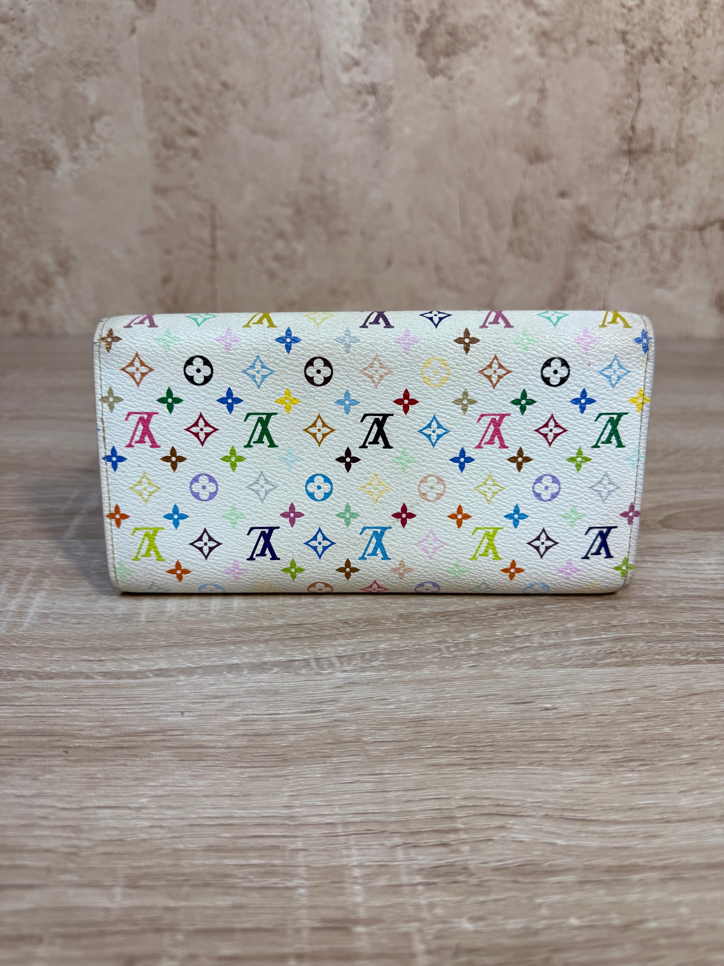 Louis Vuitton White Multicolore Monogram Sarah Wallet