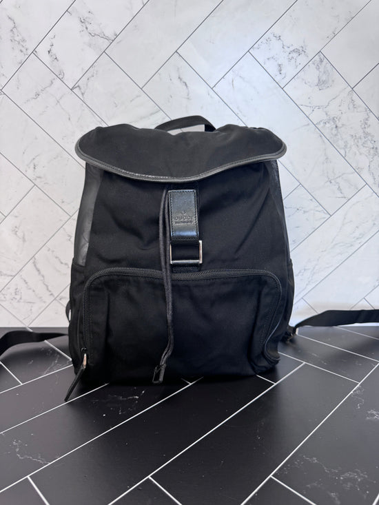 Gucci Black Canvas & Mesh Backpack