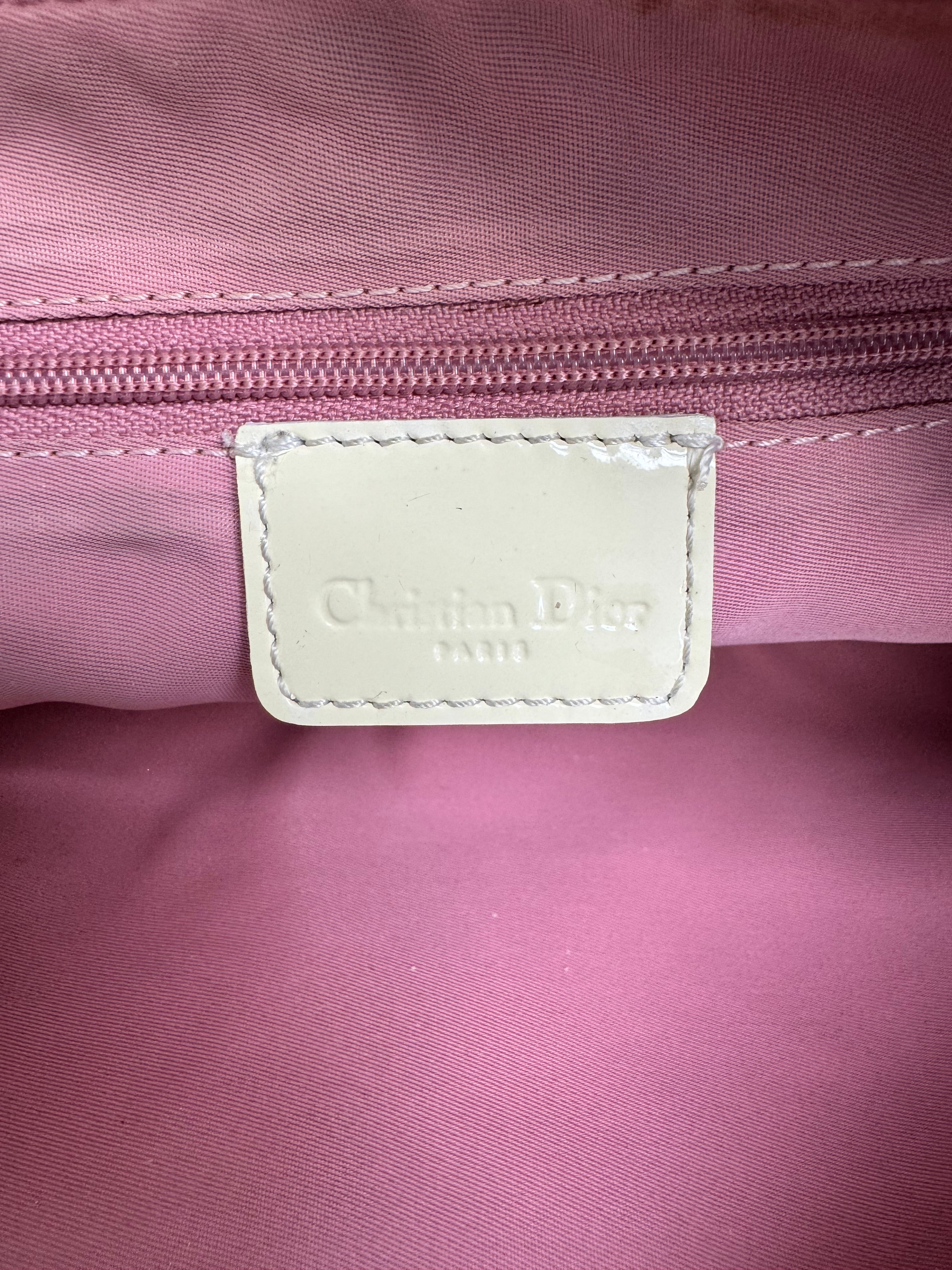 Christian Dior Pink Coated Trotter Canvas Camera Bag Crossbody