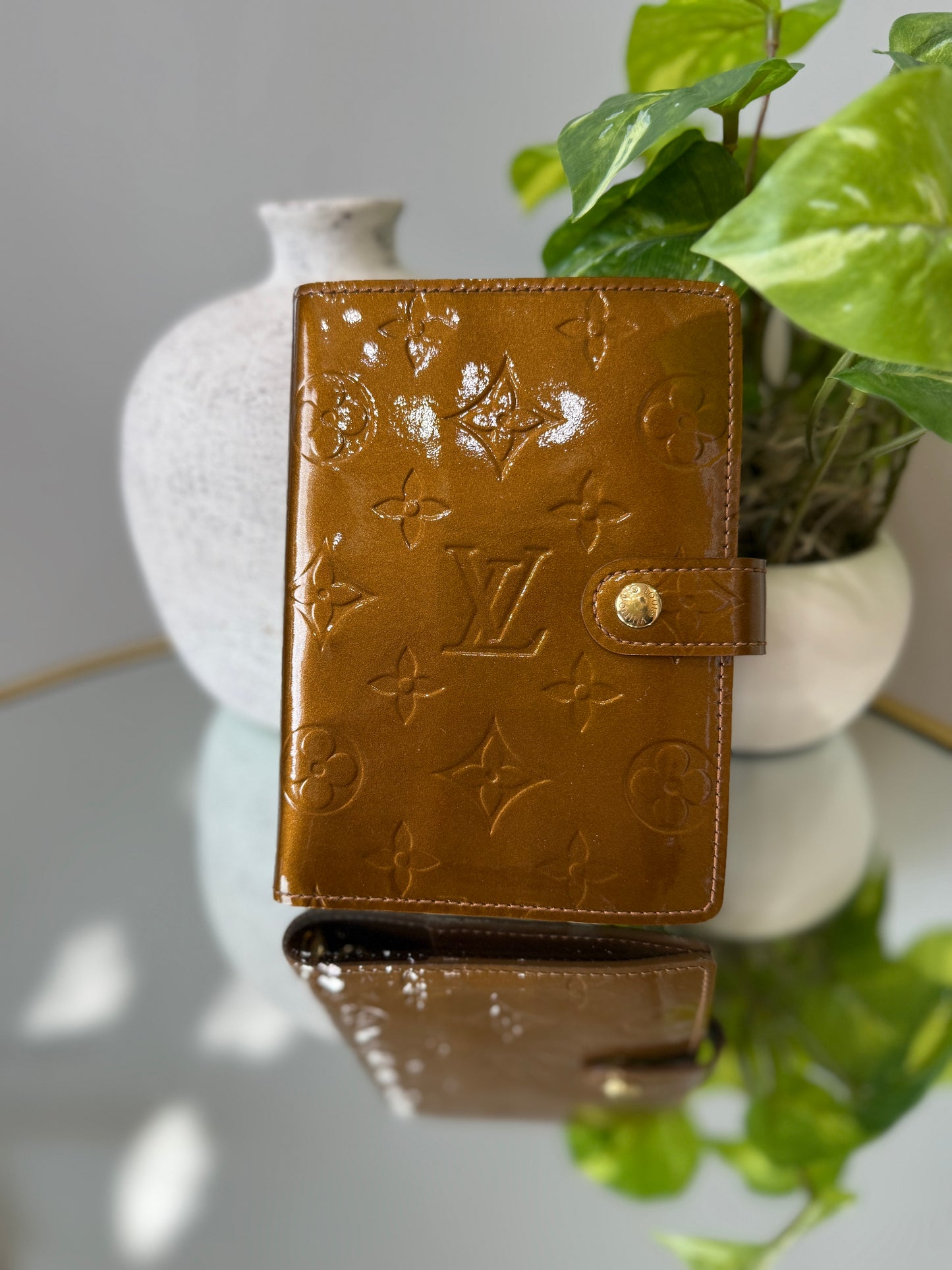 Louis Vuitton Bronze Vernis Passport Agenda PM
