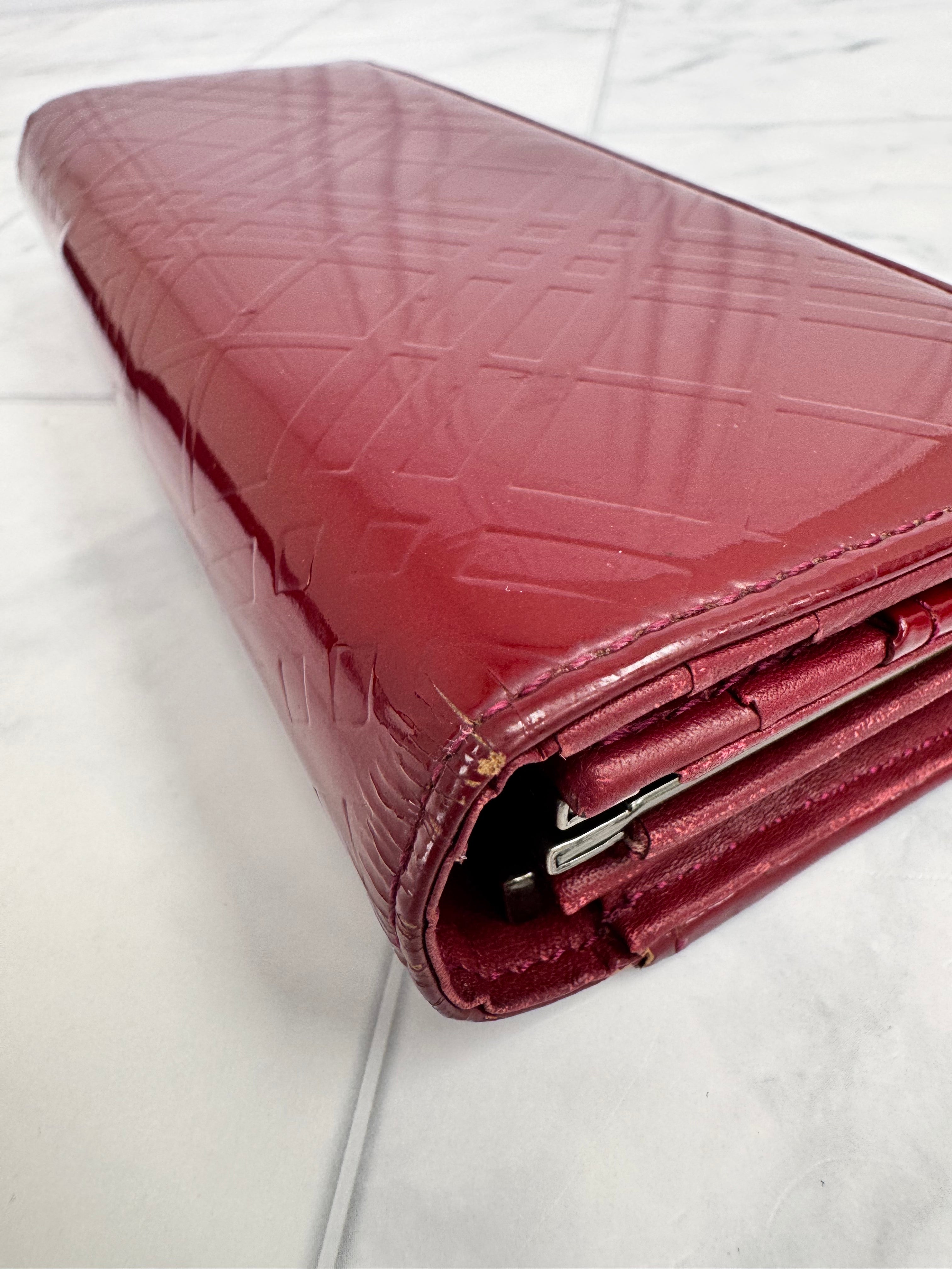 Burberry Red Patent Leather Long Wallet