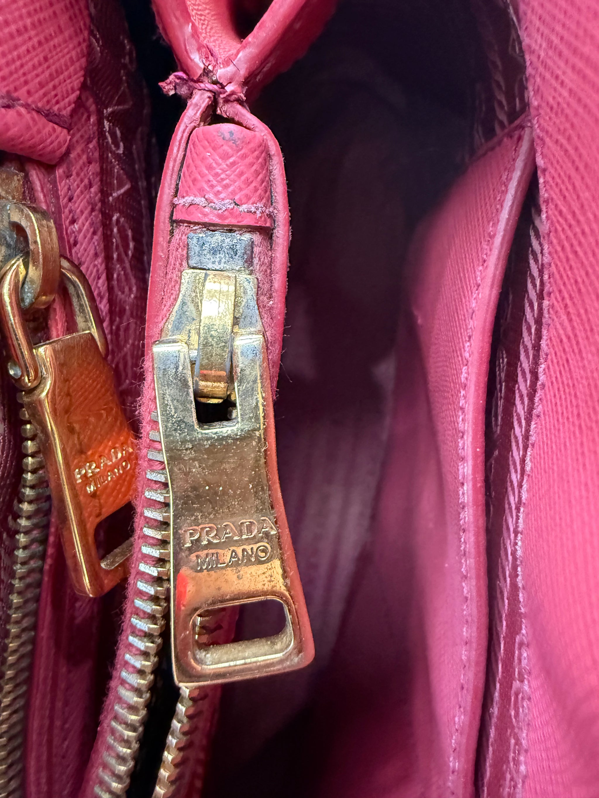 Prada Pink Saffiano Leather Dome 2way Bag