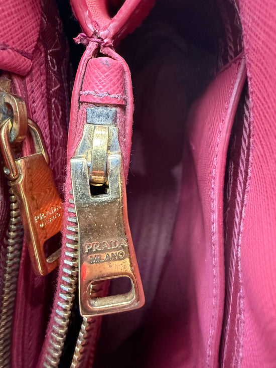 Prada Pink Saffiano Leather Dome 2way Bag