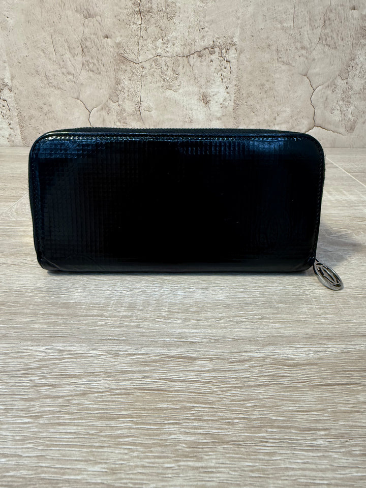 Cartier Black Leather Birthday Zippy Wallet