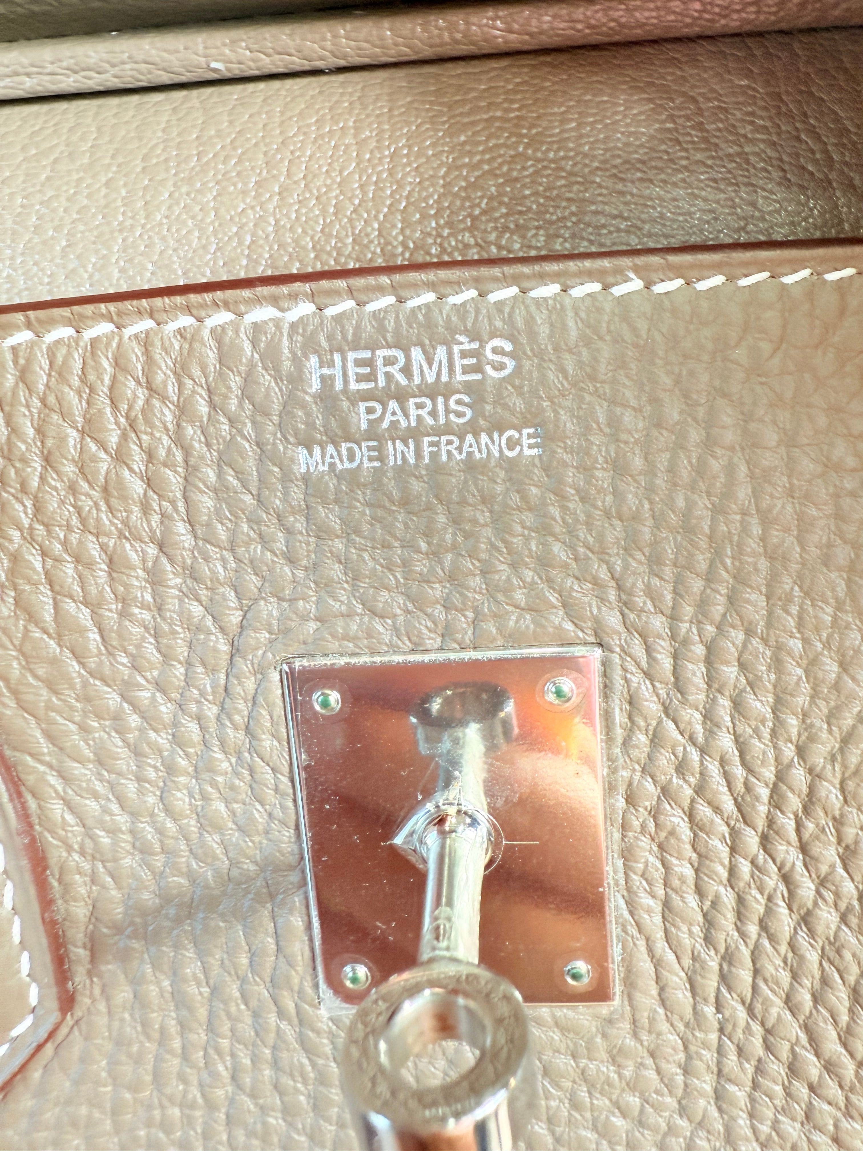 Hermes Etoupe Birkin 35 Handbag