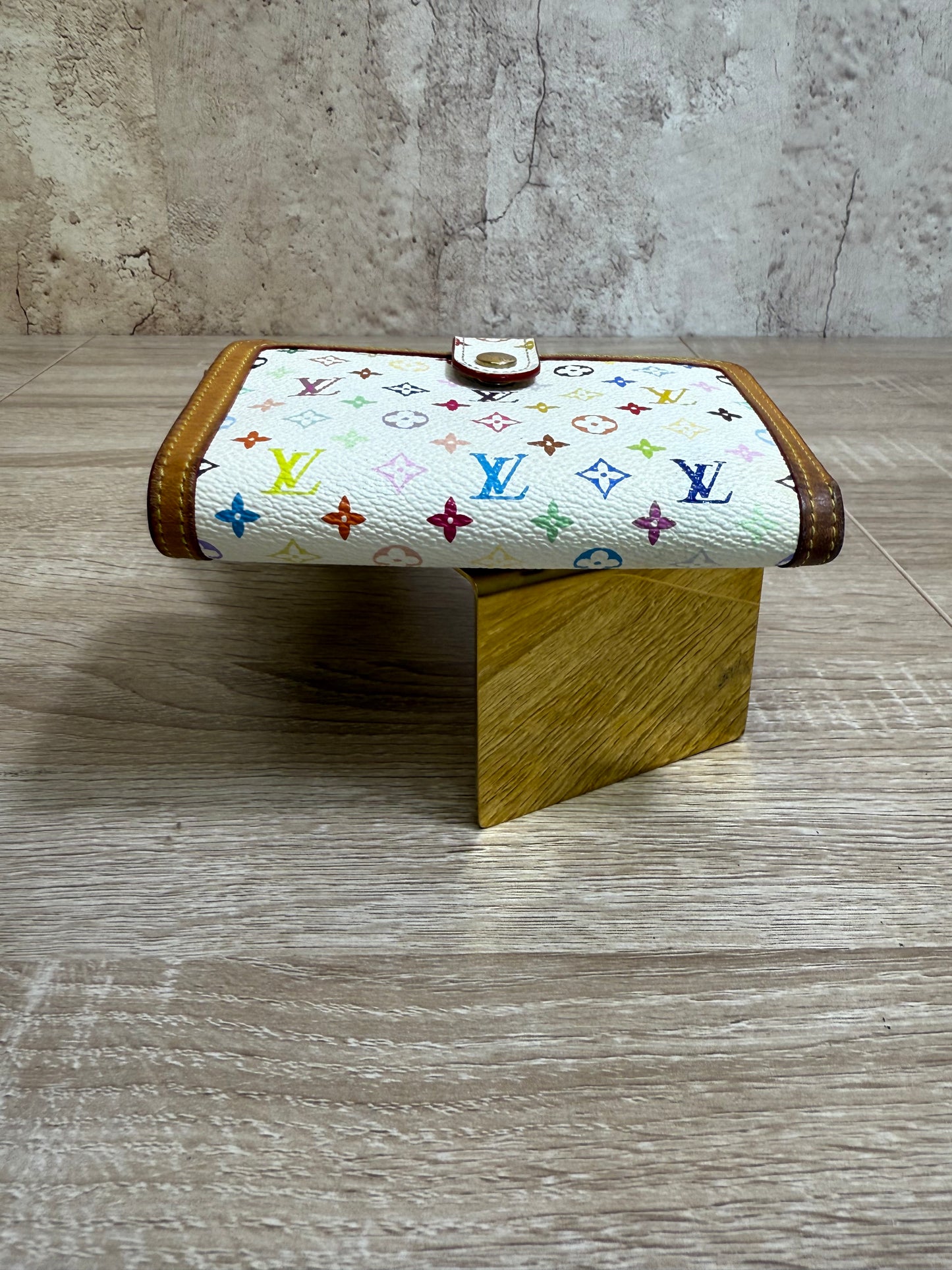 Louis Vuitton White Multicolore Monogram French Wallet