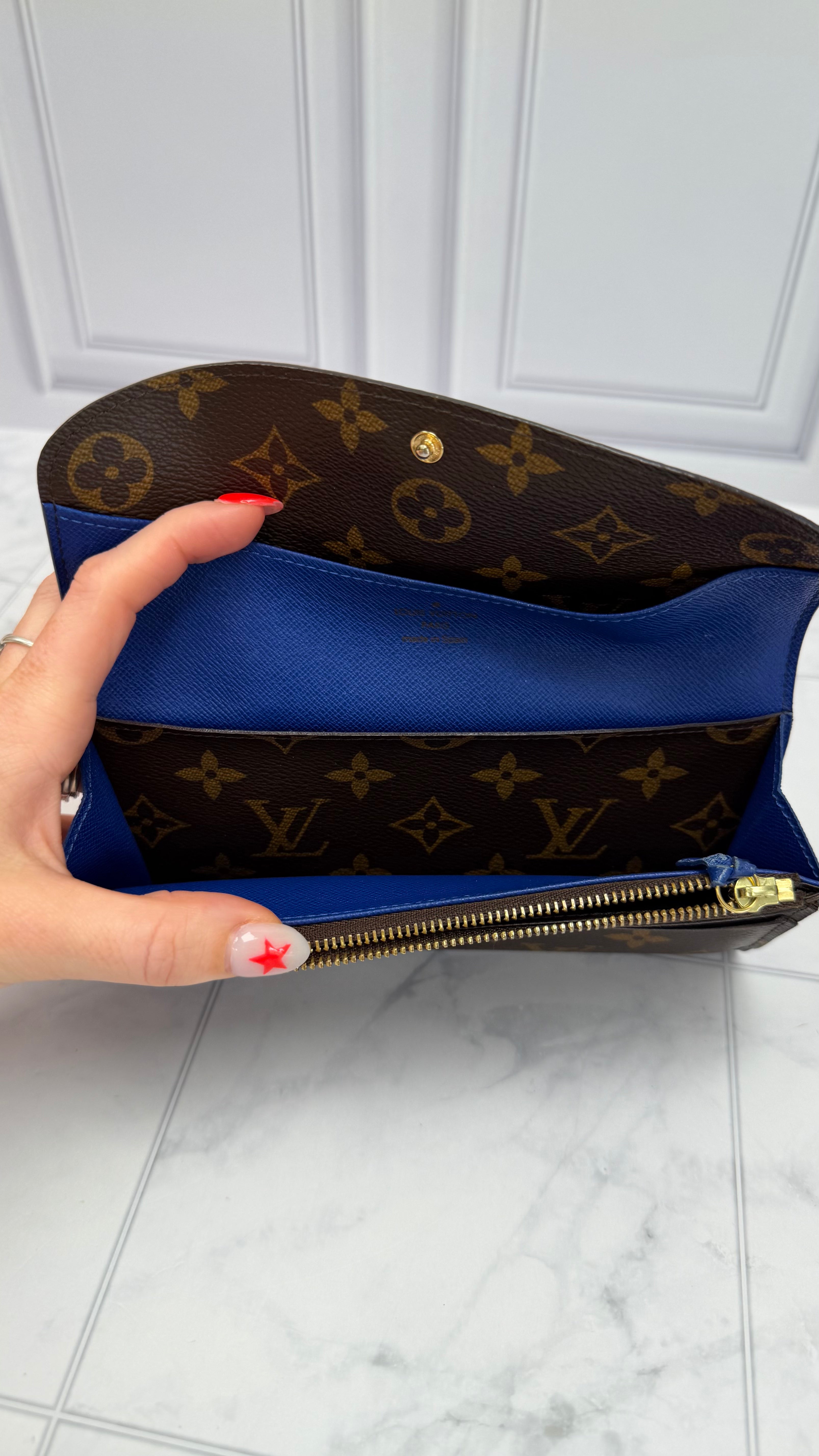 *DONS  DROP* Louis Vuitton Monogram & Blue Emilie Wallet