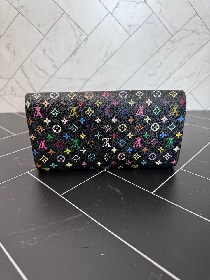 Louis Vuitton Black Multicolore Sarah Wallet