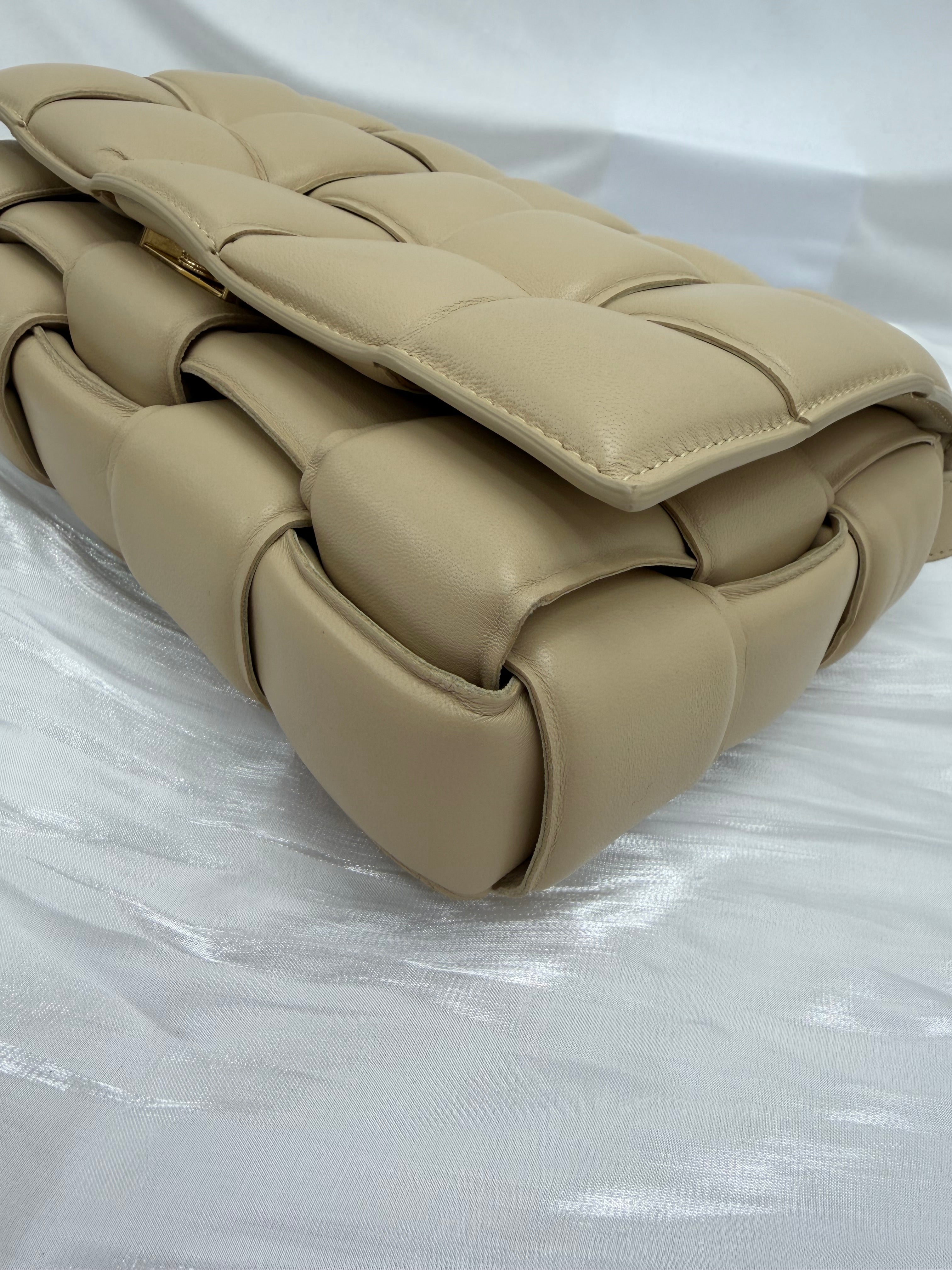 Bottega Veneta Beige Padded Intrecciato Leather Cassette Crossbody