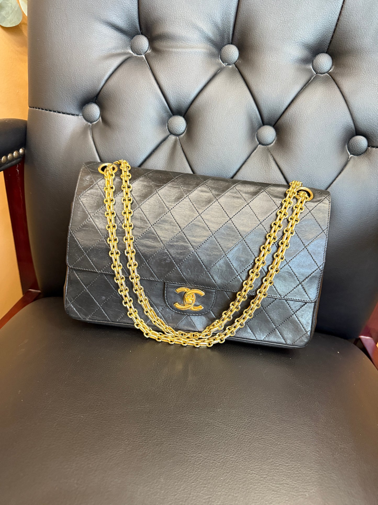 Chanel Black Quilted Calfskin Bijoux Double Flap Bag