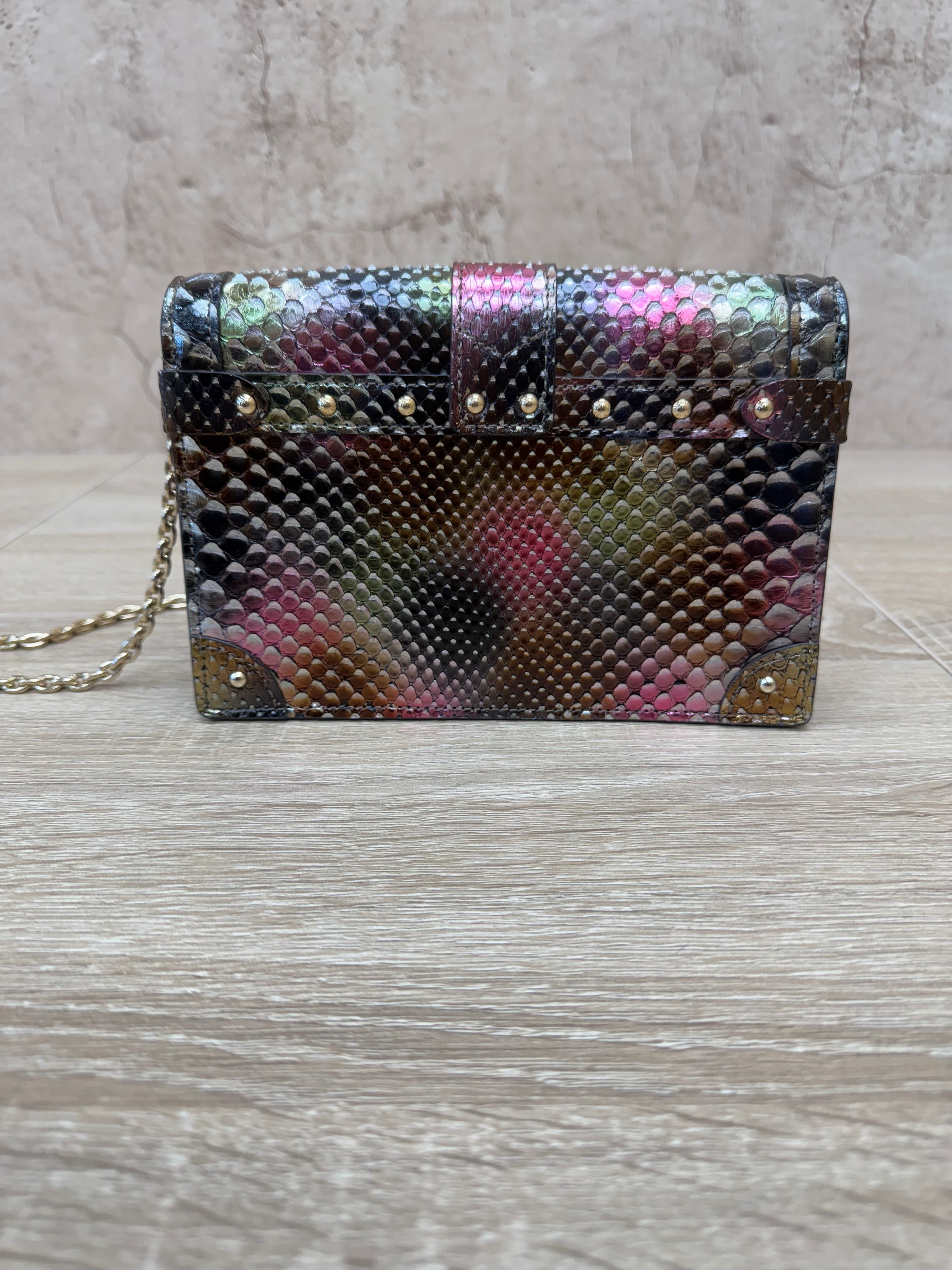 BRAND NEW- Louis Vuitton Limited Editon Multicolor Python Trunk Wallet on a Chain