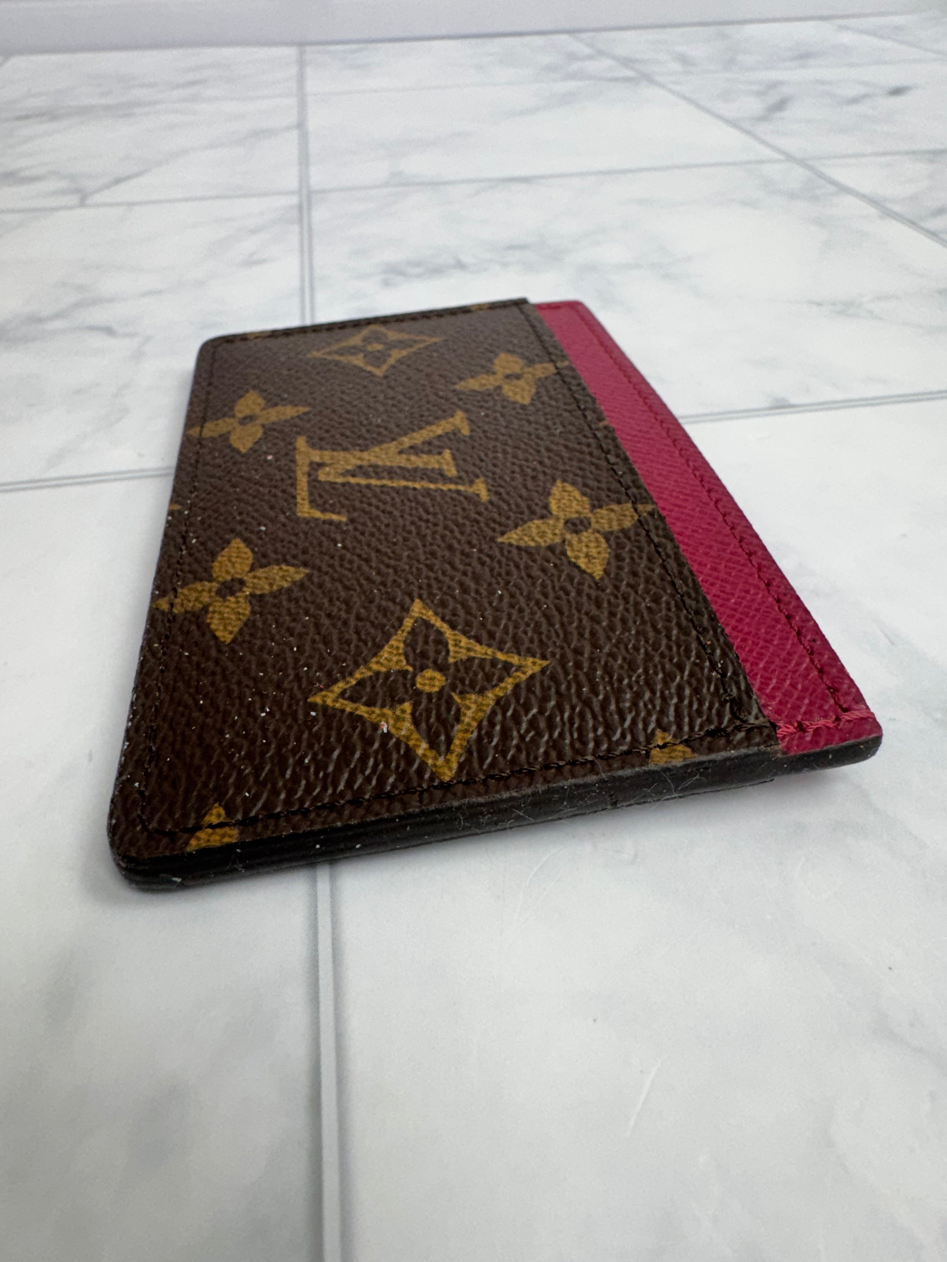 Louis Vuitton Monogram And Fuchsia Card Case