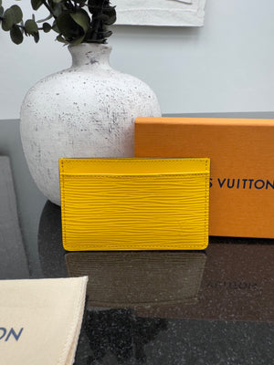 LIKE NEW - Louis Vuitton Yellow Epi Leather Card Holder