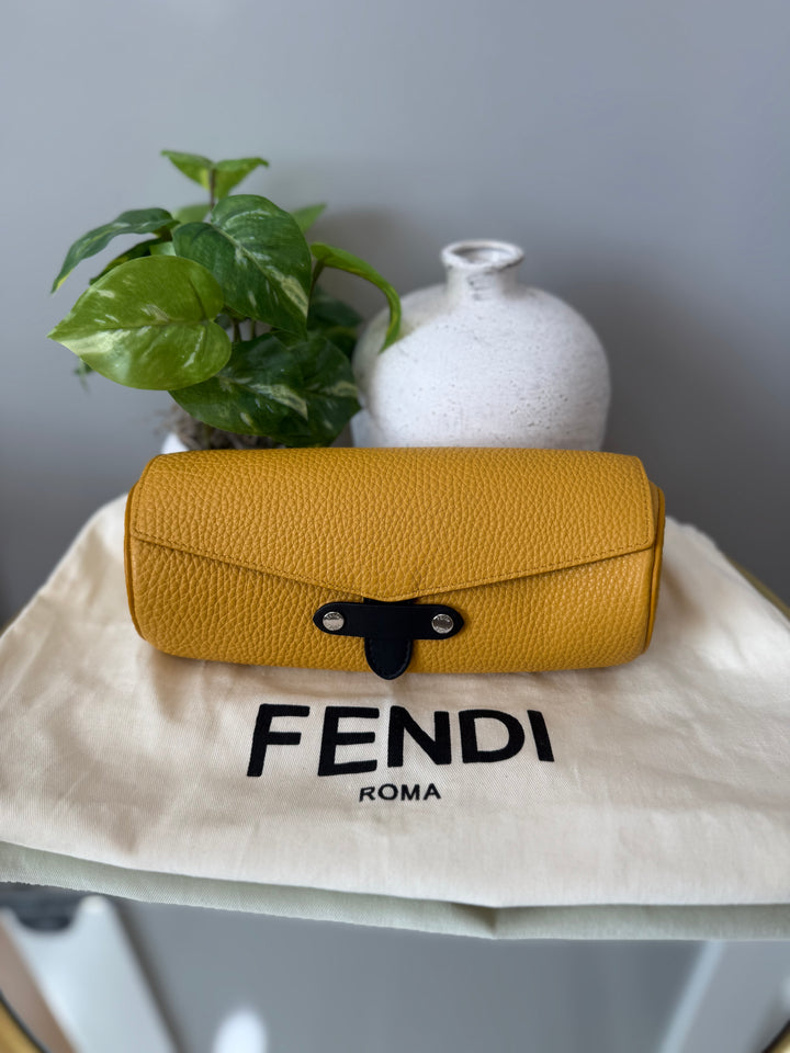 Fendi Mustard Yellow Leather Watch Case