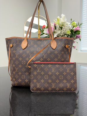 Louis Vuitton Monogram Neverfull MM & Pouch