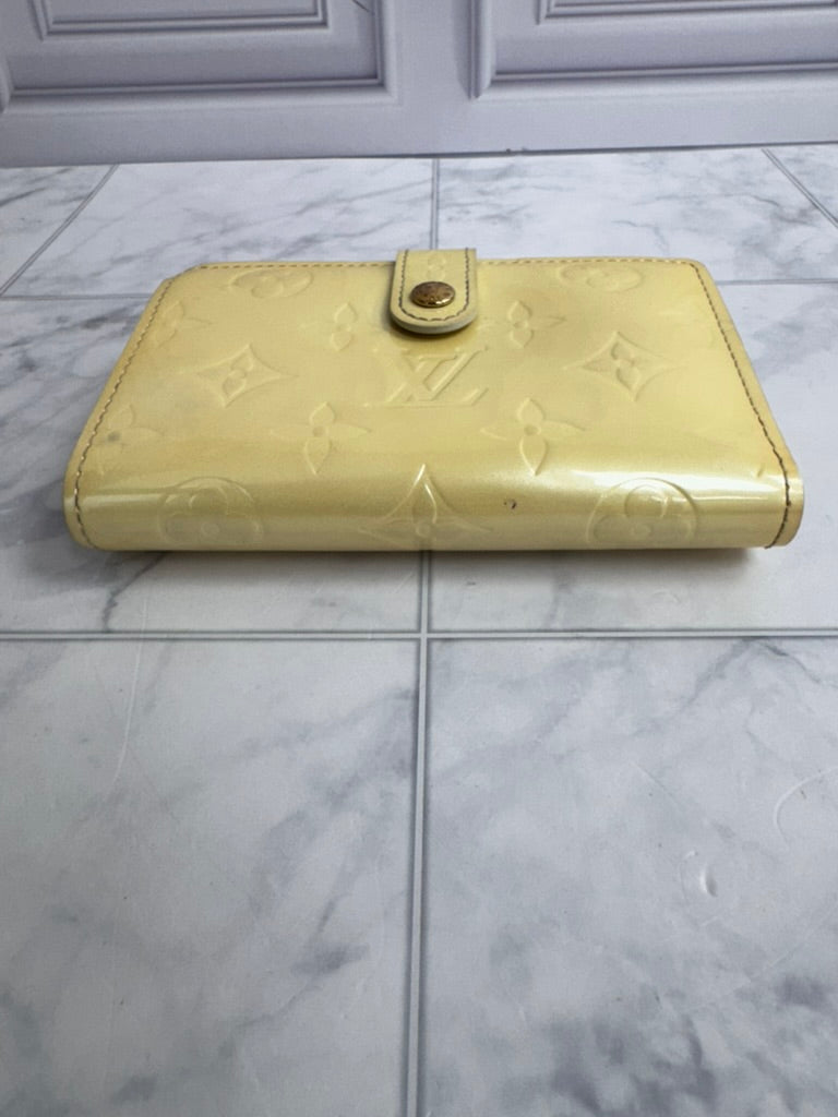 Louis Vuitton Yellow Vernis Leather French Purse Compact Wallet