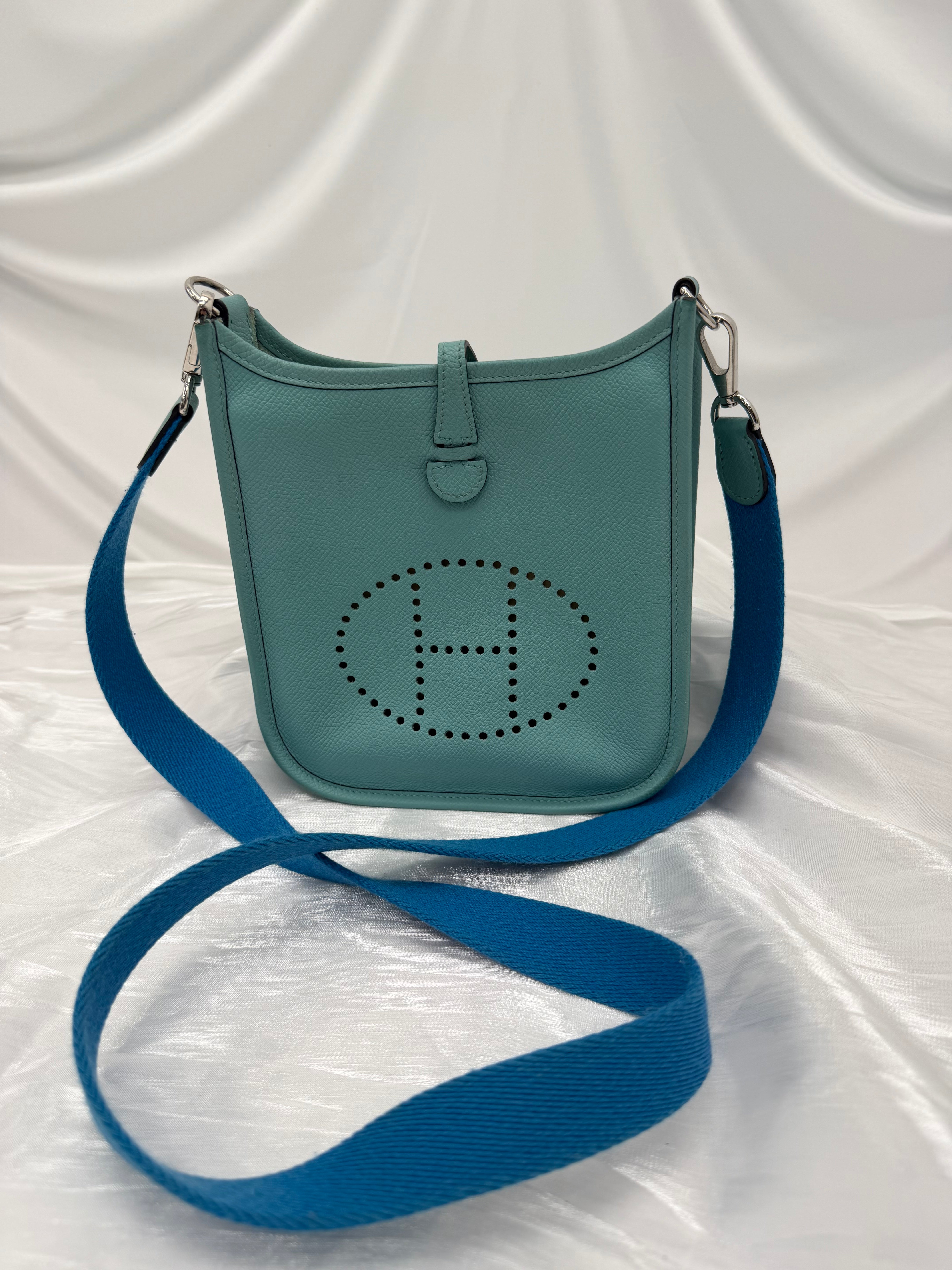 Hermes Blue & Mint Epsom Evelyn TPM