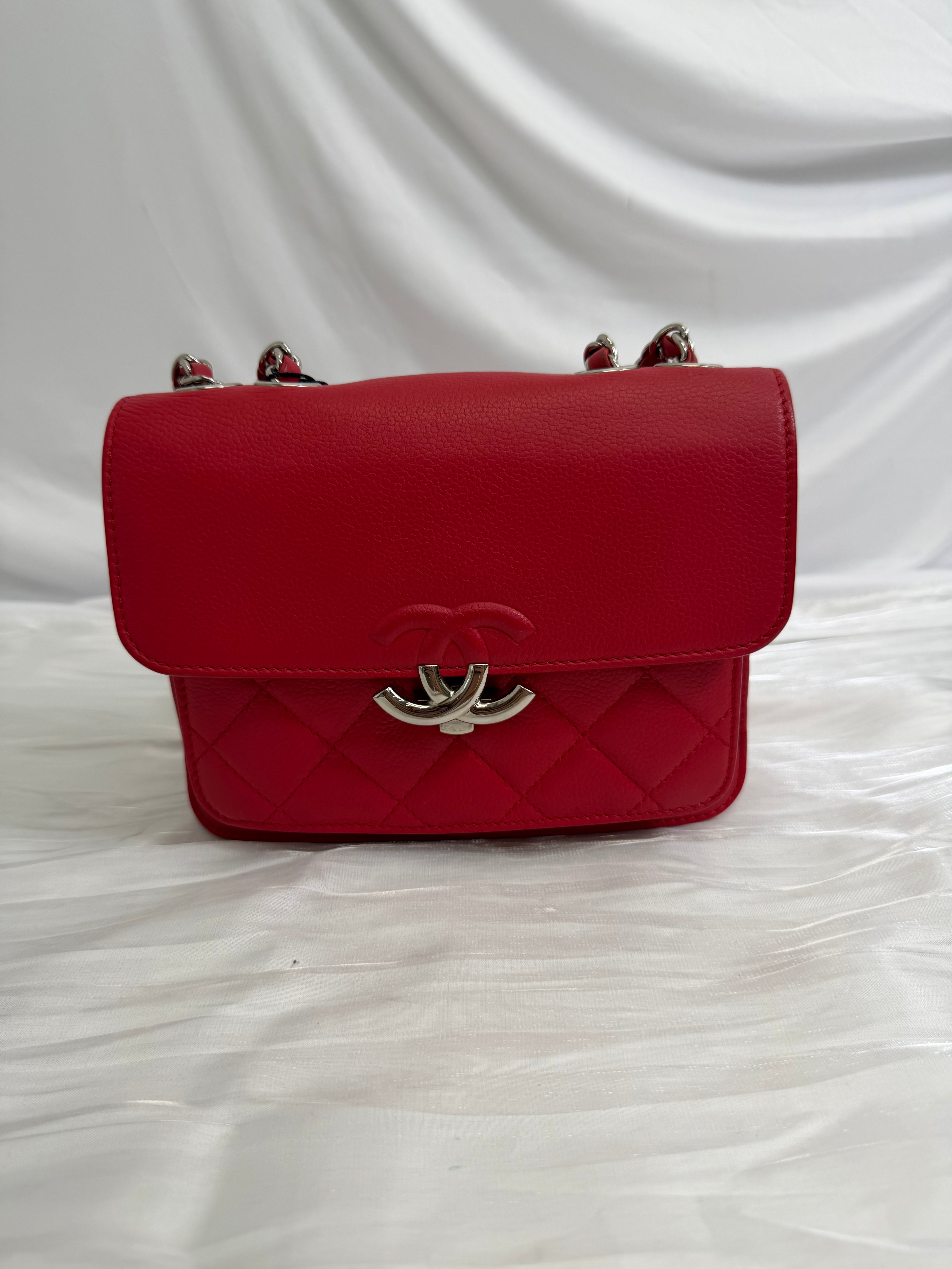 Chanel Red Caviar CC Box Flap Bag