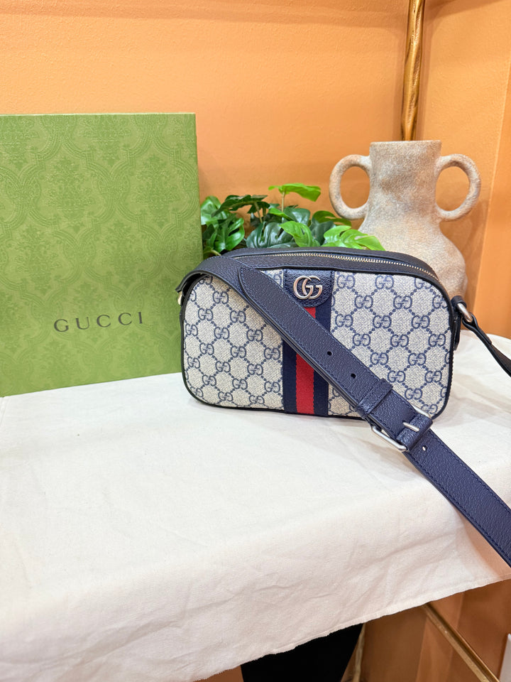 Gucci Navy GG Coated Canvas Ophedia Crossbody Bag