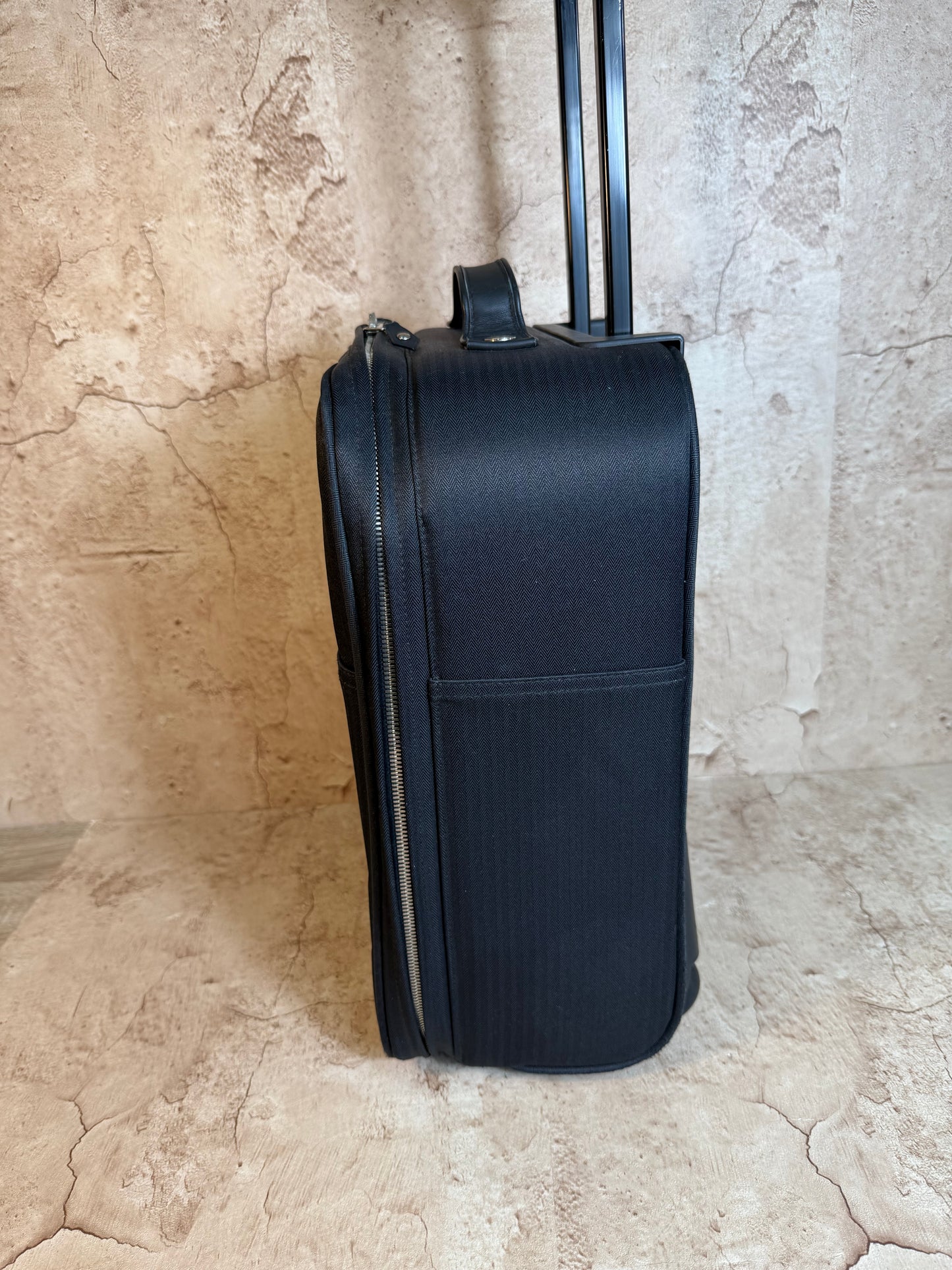 Hermes Acapulco Black Canvas Leather H Rolling Luggage