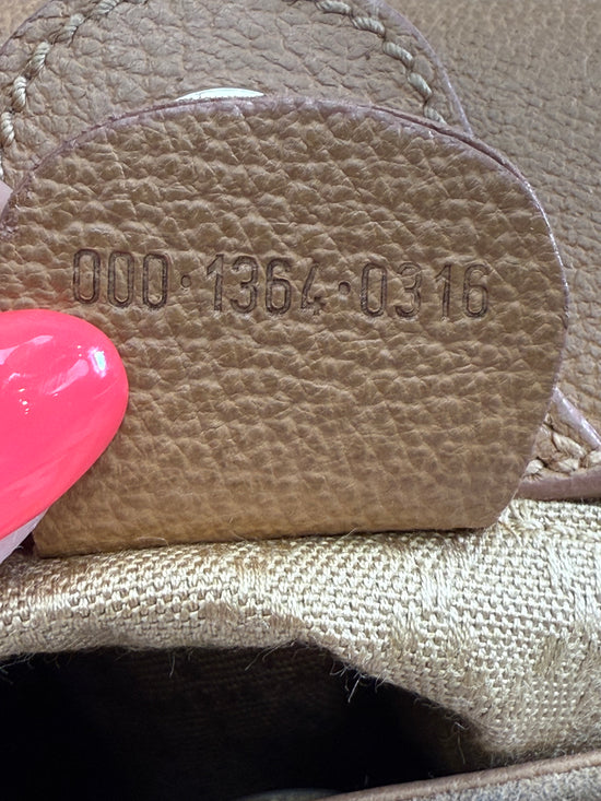Gucci Tan Suede Bamboo Handle 2Way Bag