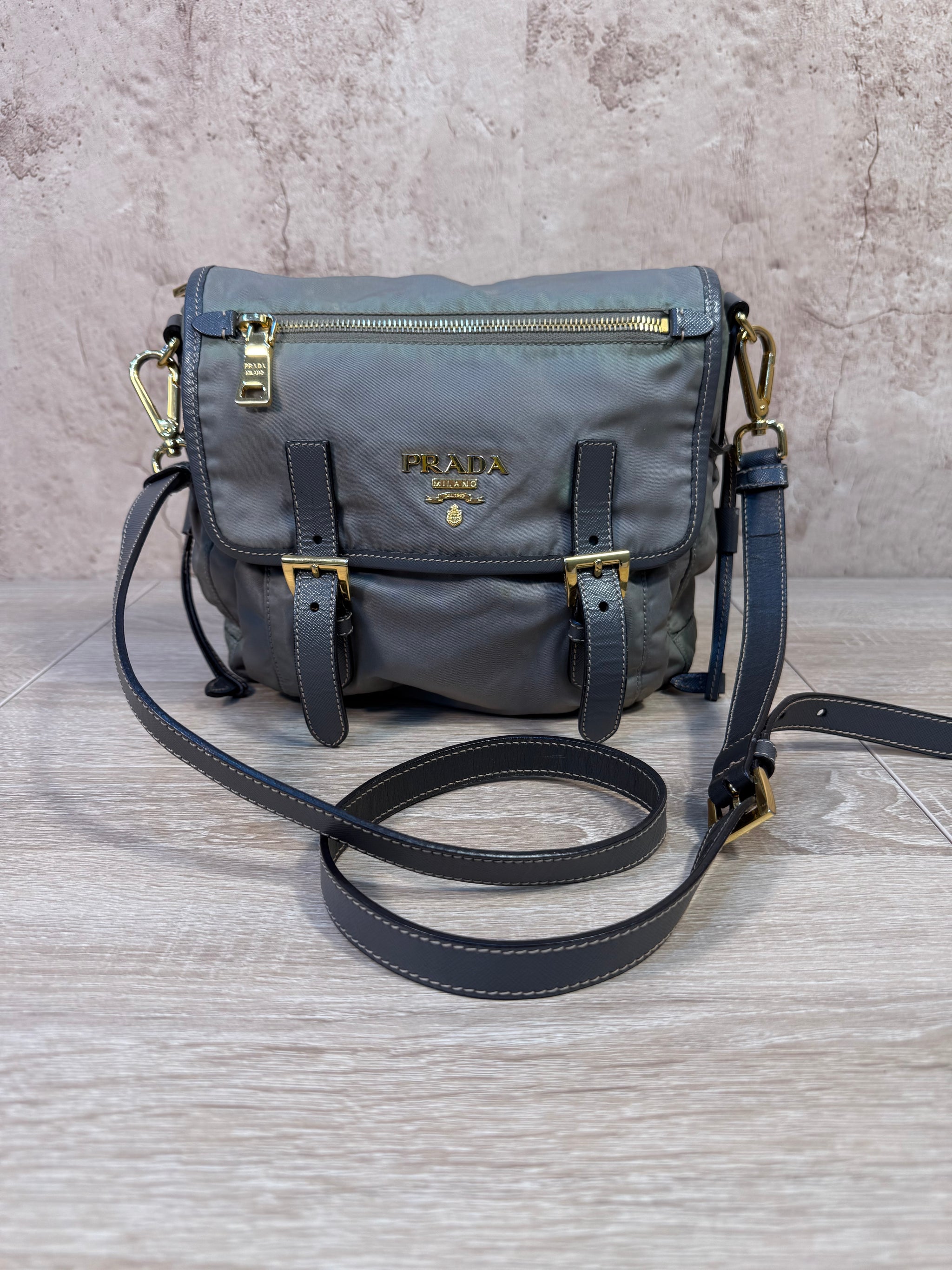 Prada Sage Green Nylon Crossbody Bag