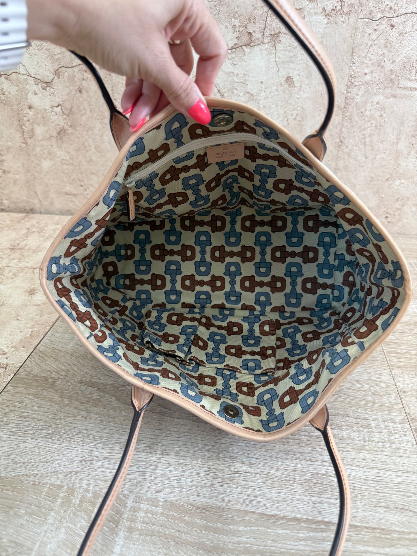 Gucci Ivory Canvas New Britt Tote Bag