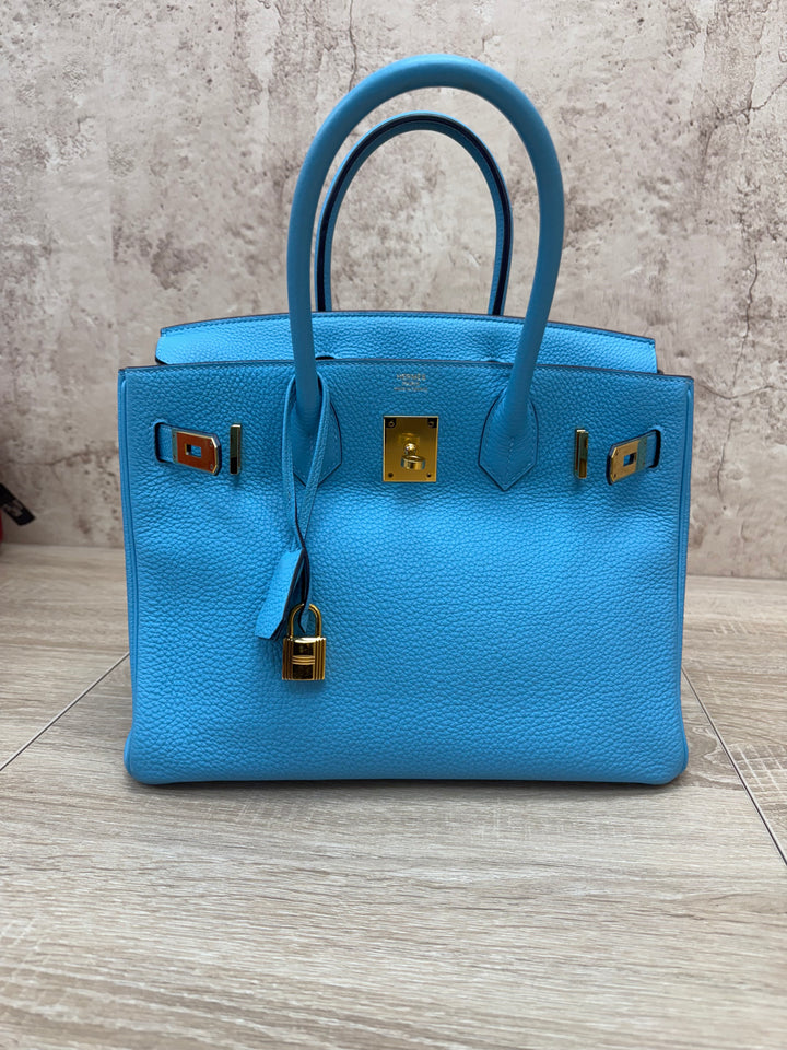 Hermes Bleu de Nord Togo Leather Birkin 30 with Gold Hardware