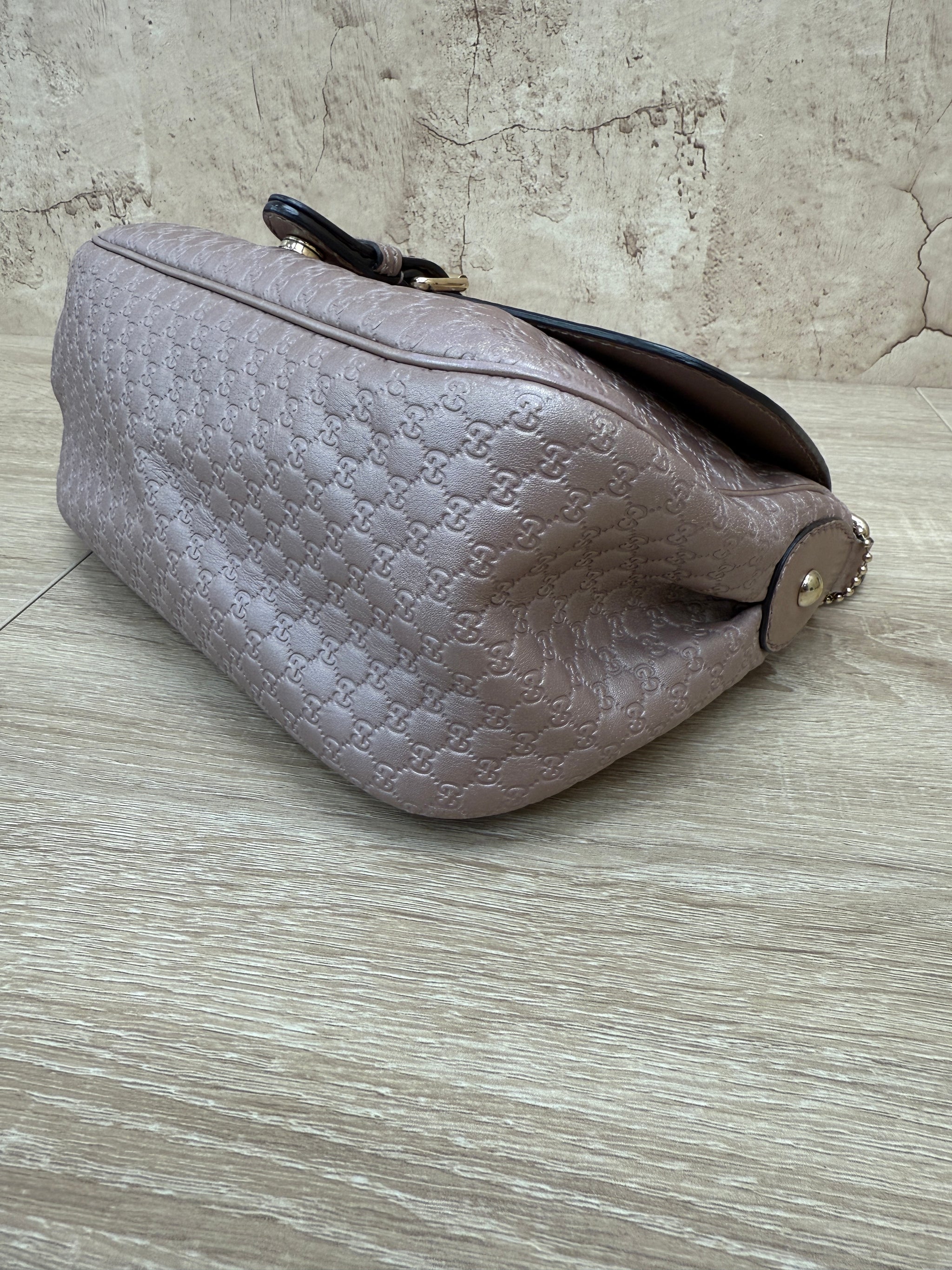 Gucci Metallic Pink Microguccissima Sukey Crossbody Bag