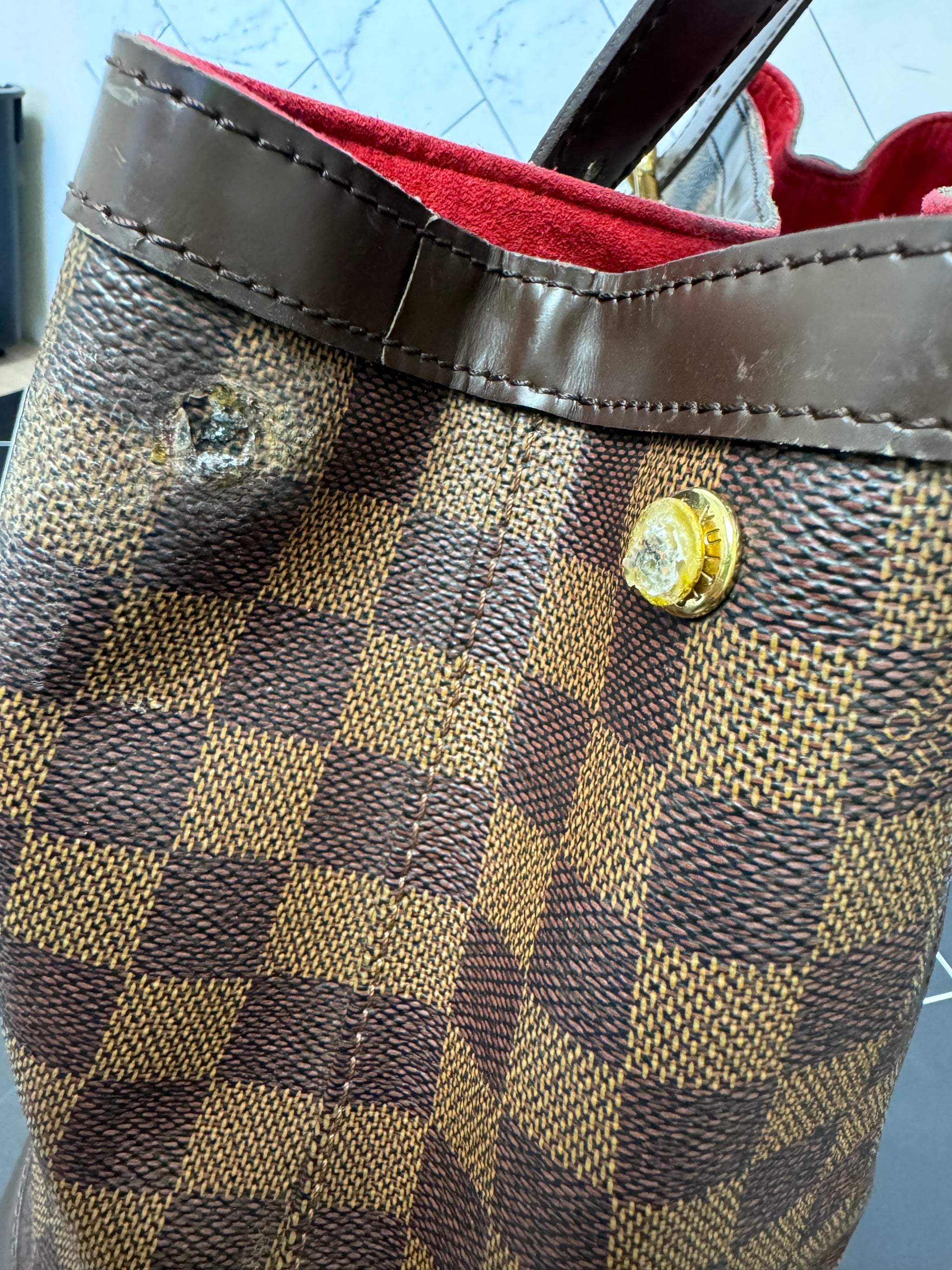 Louis Vuitton Damier Ebene Hampstead MM Shoulder Bag