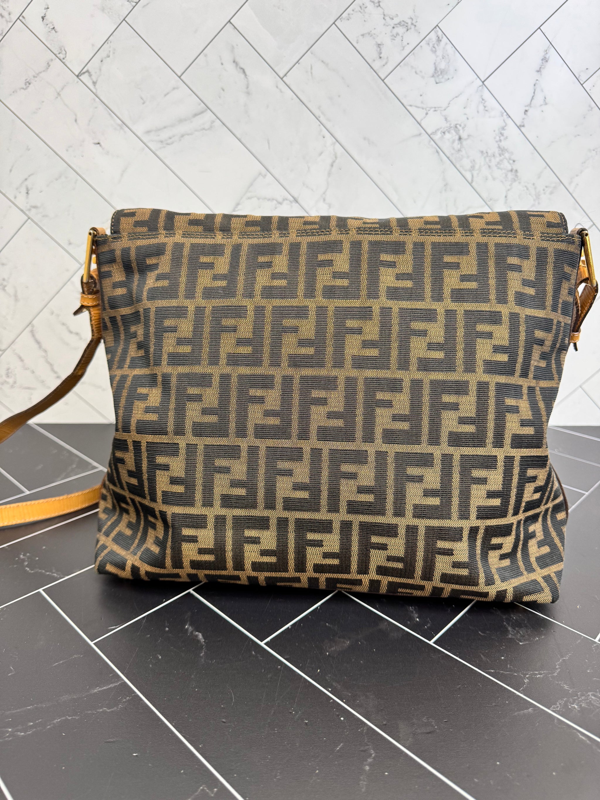 Fendi Zucca Canvas Messenger Bag