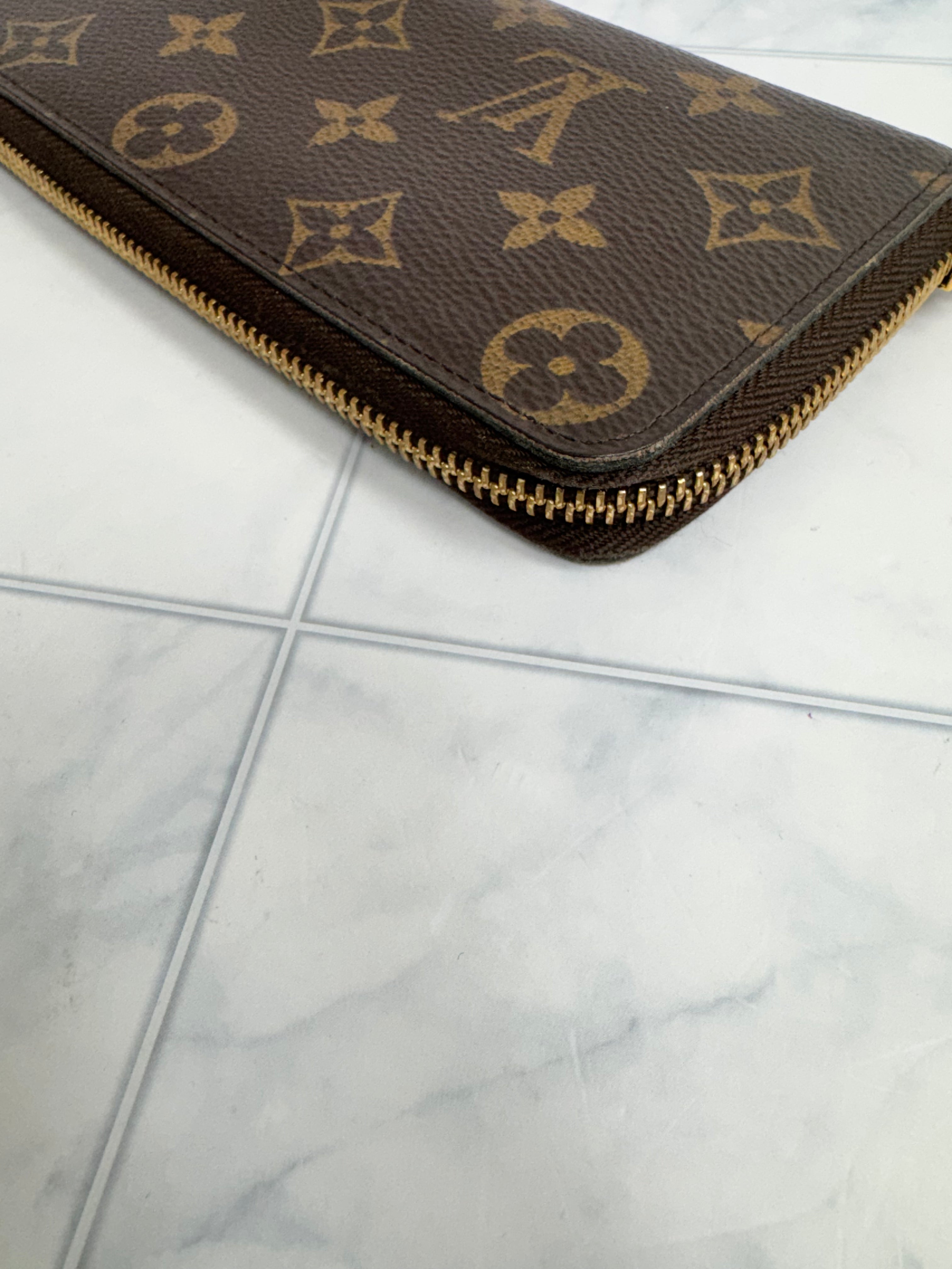 Louis Vuitton Monogram And Pink Clemence Zippy Wallet