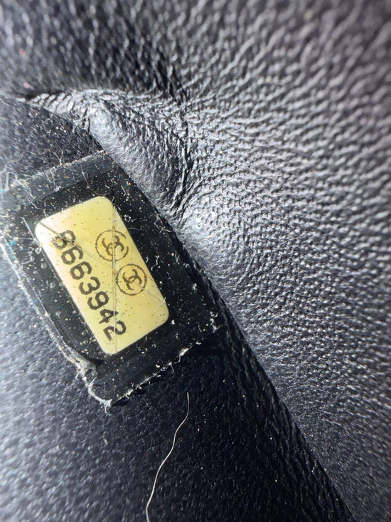 Chanel White & Black Patent Leather Chocolate Bar Square Bag