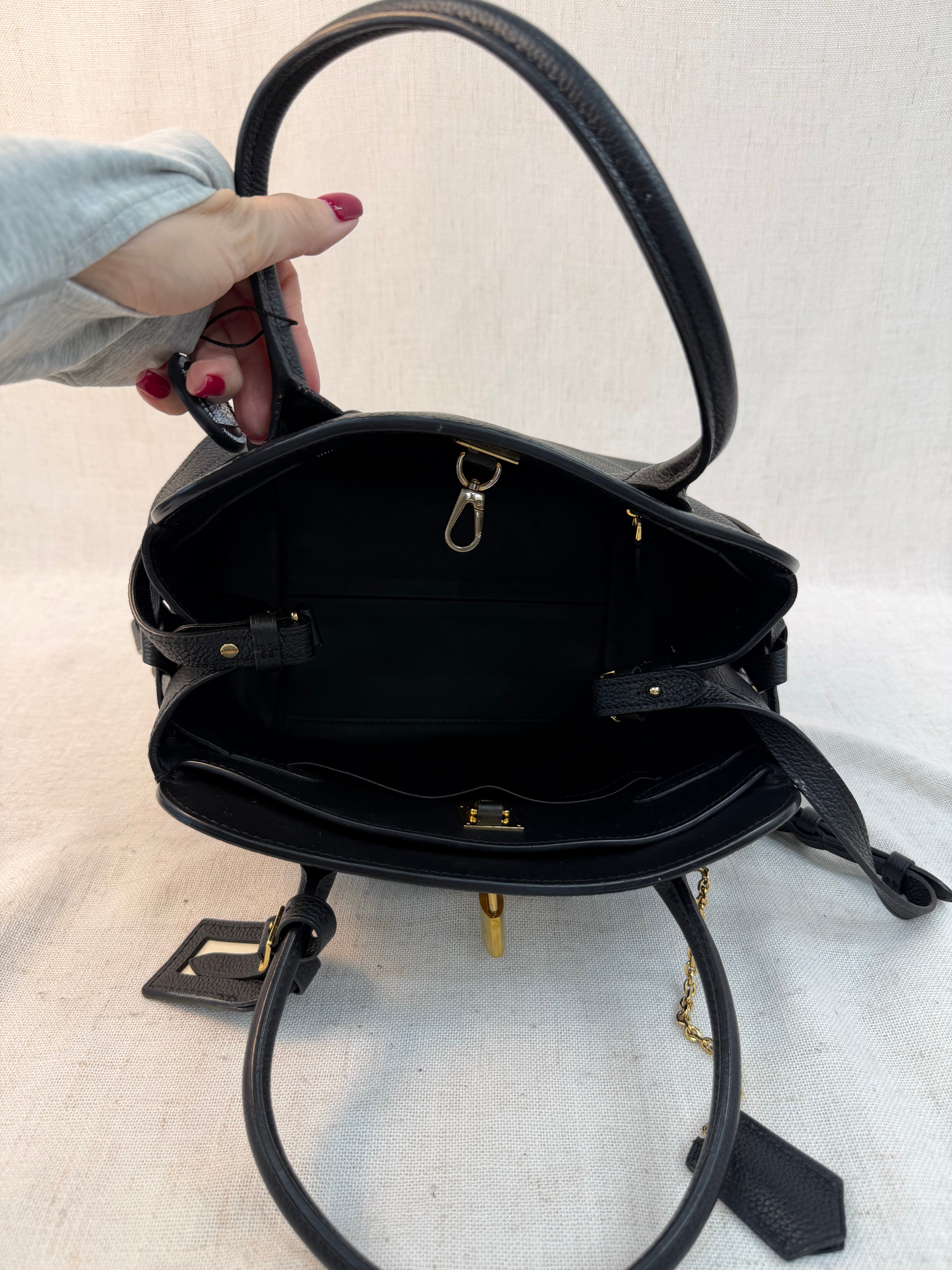 Louis Vuitton Black Leather Milla PM Bag