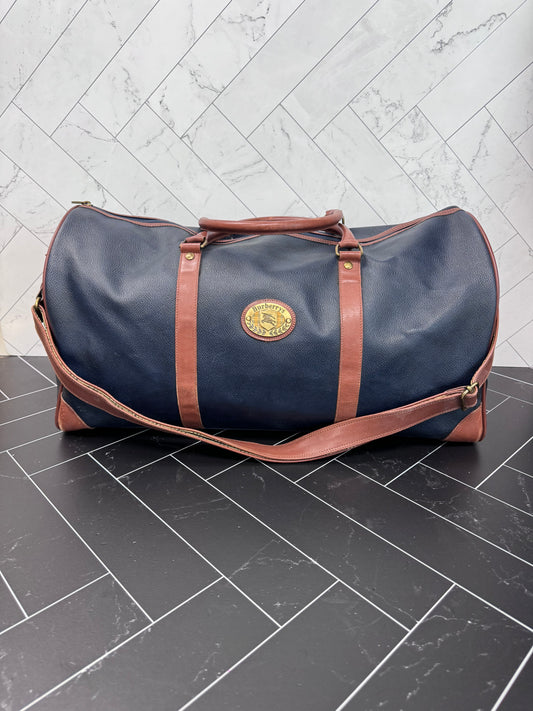 Burberry Blue Leather Duffle Bag