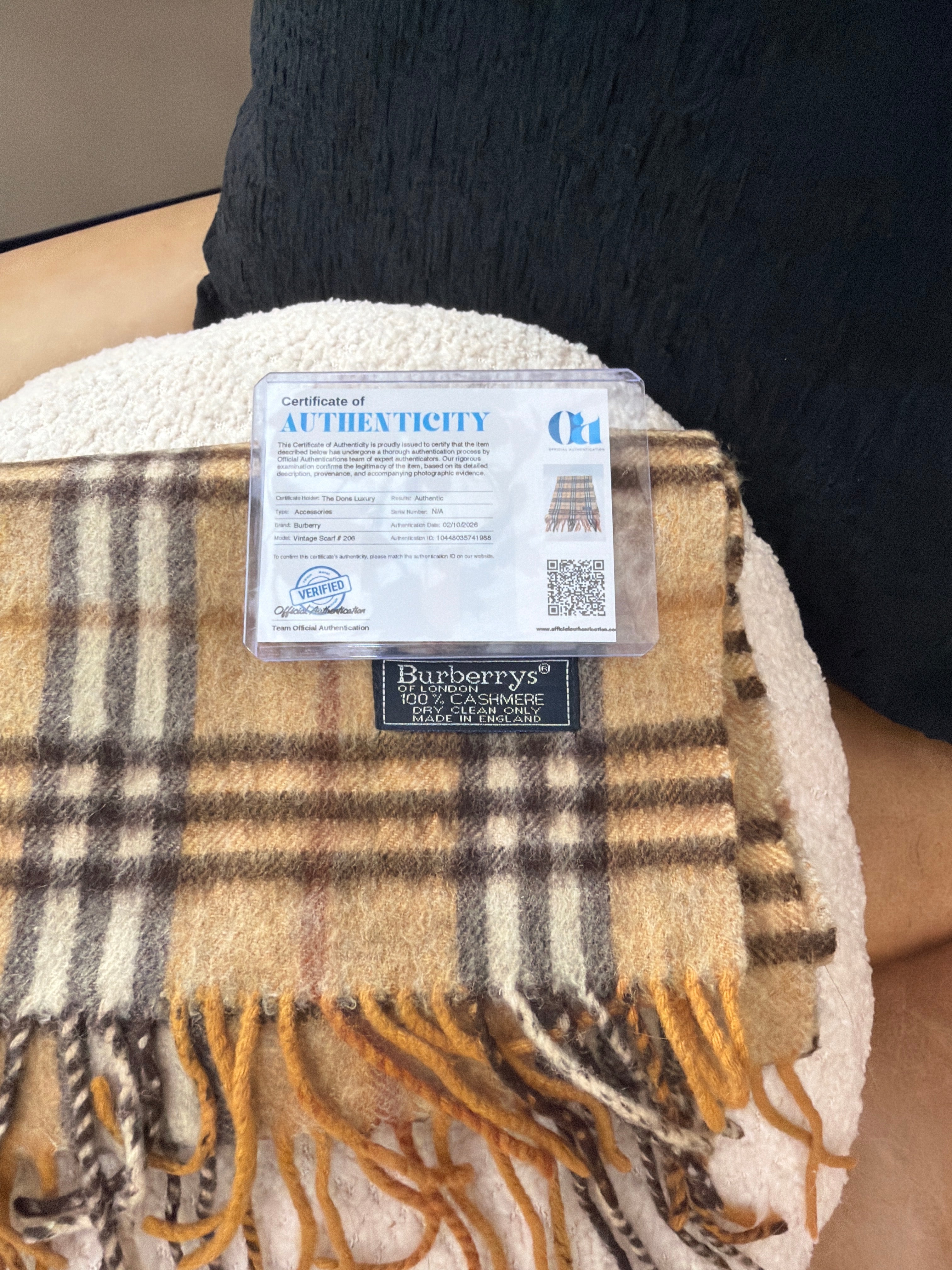 Burberry Vintage Light Caramel Novacheck Cashmere Scarf