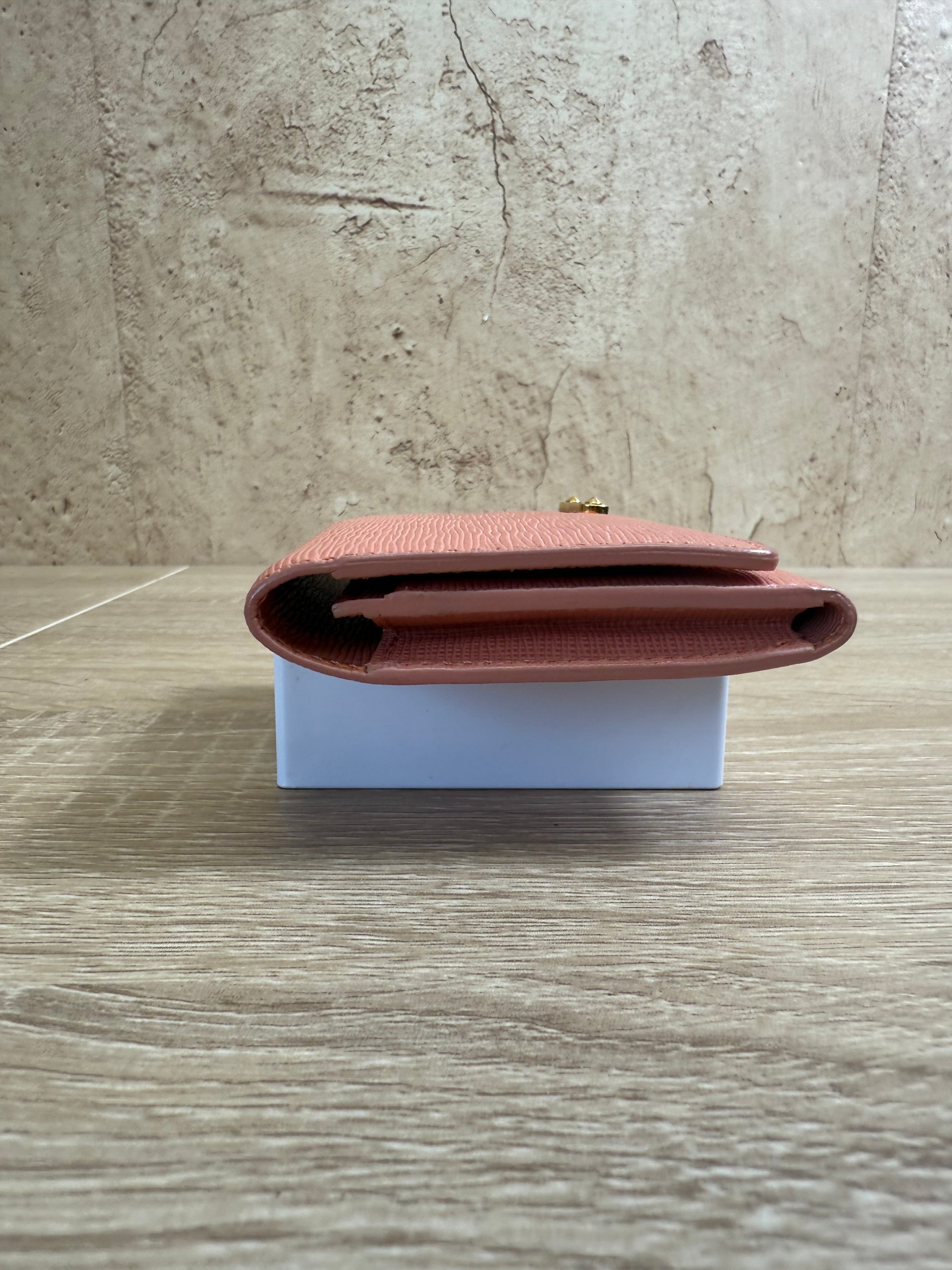 Fendi Pink Leather Card Case