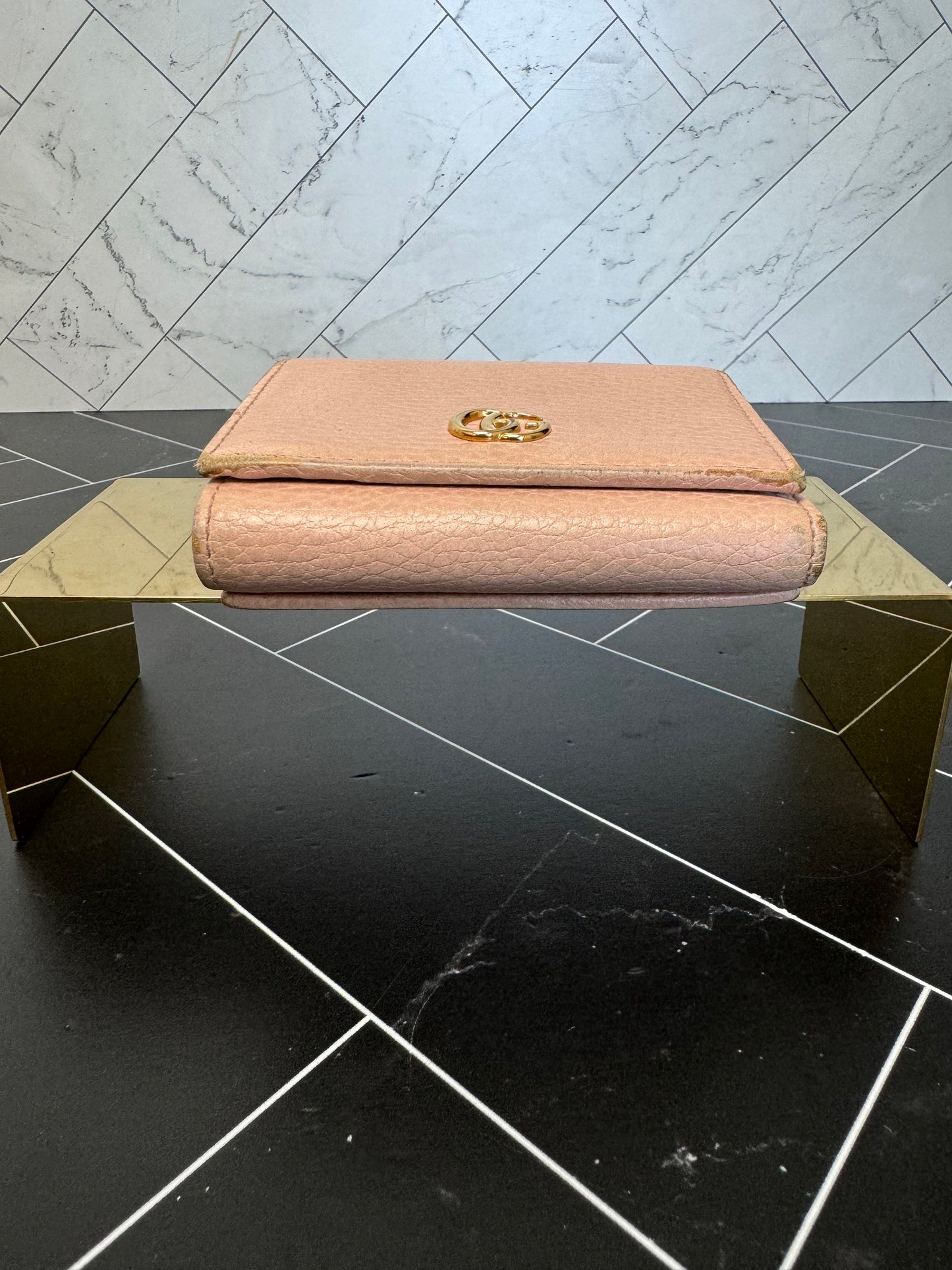 Gucci Pink Leather Marmont Compact Wallet