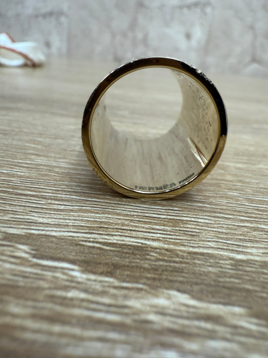 Hermes Gold Cylinder Scarf Ring