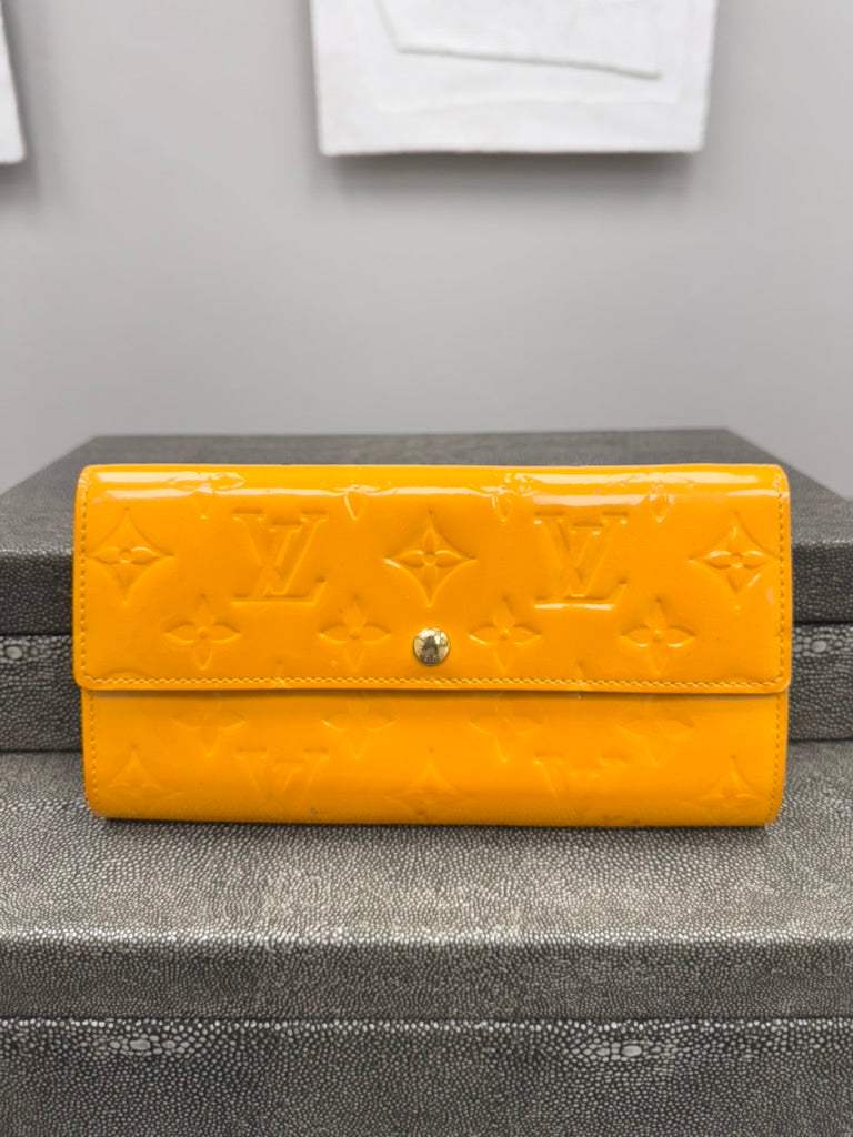 Louis Vuitton Yellow Monogram Vernis Long Wallet