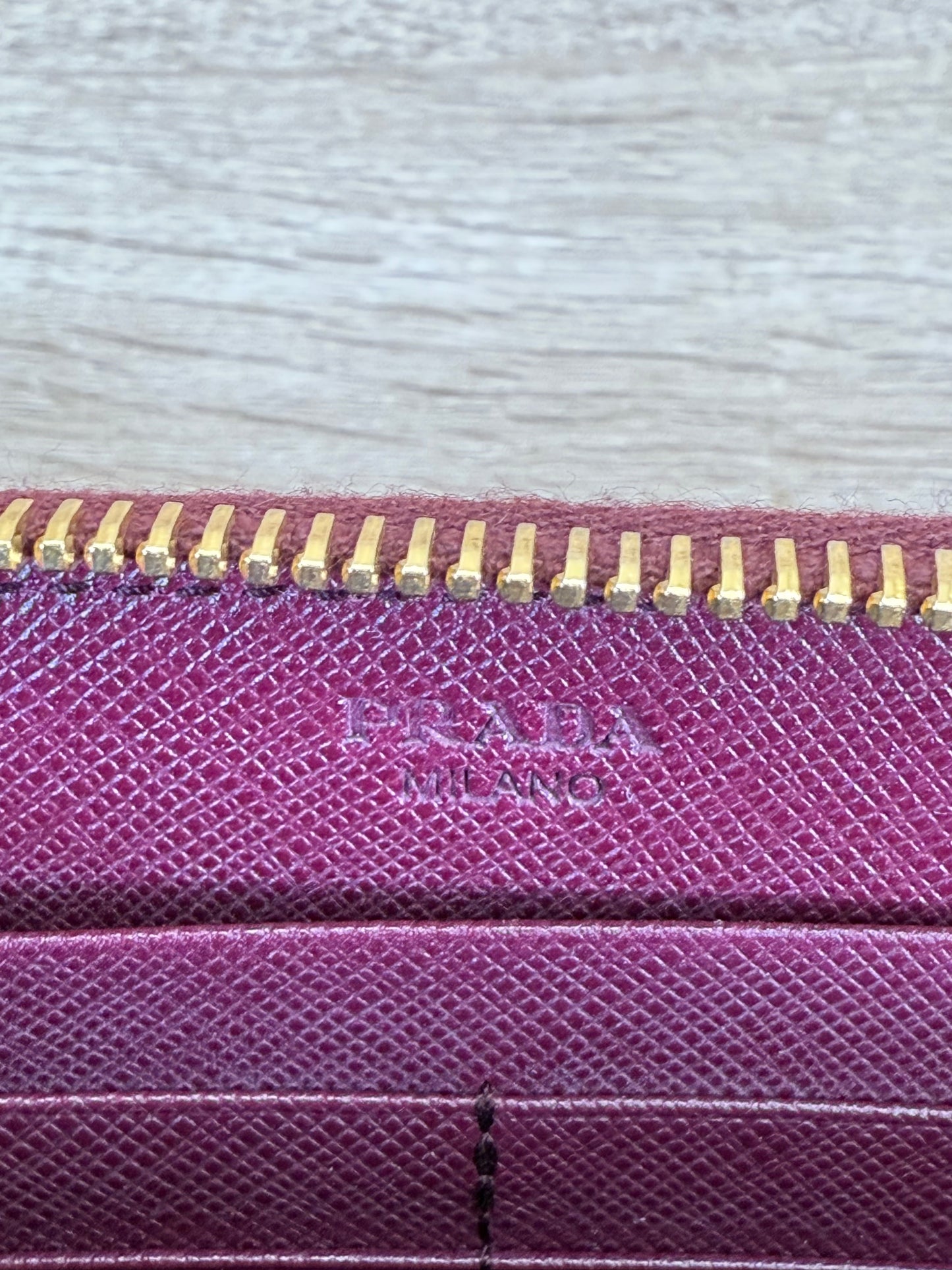 Prada Plum Nylon Zippy Wallet