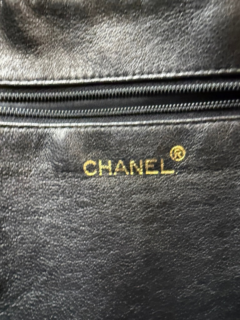 Chanel Black Lambskin Triple CC Tassel Camera Bag