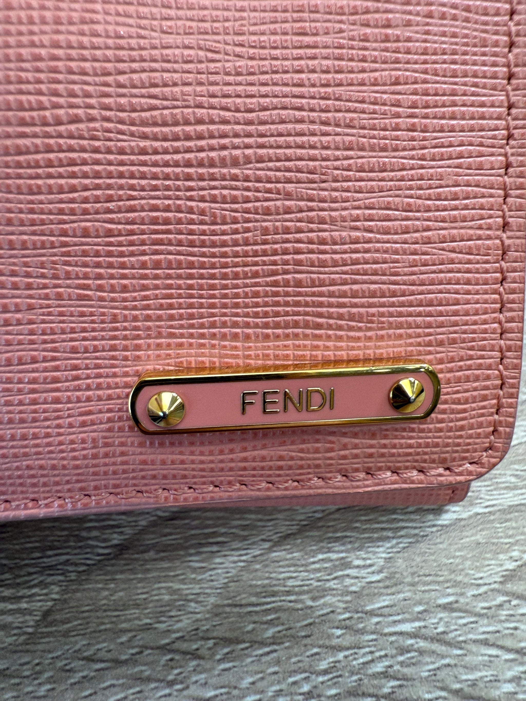 Fendi Pink Leather Card Case