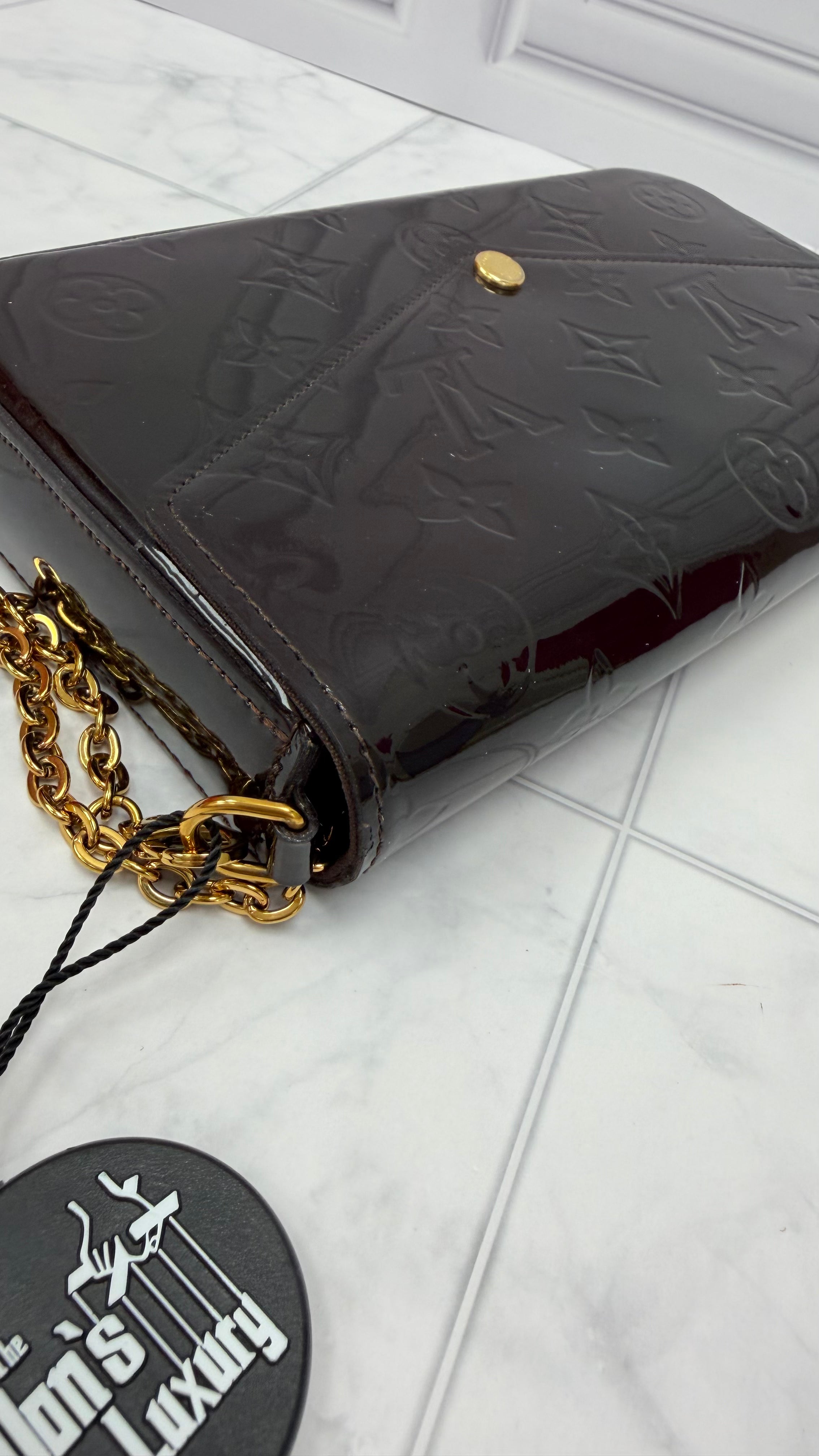 *DONS DROP* Louis Vuitton Dark Plum Monogram Vernis Felicie Pochette Crossbody