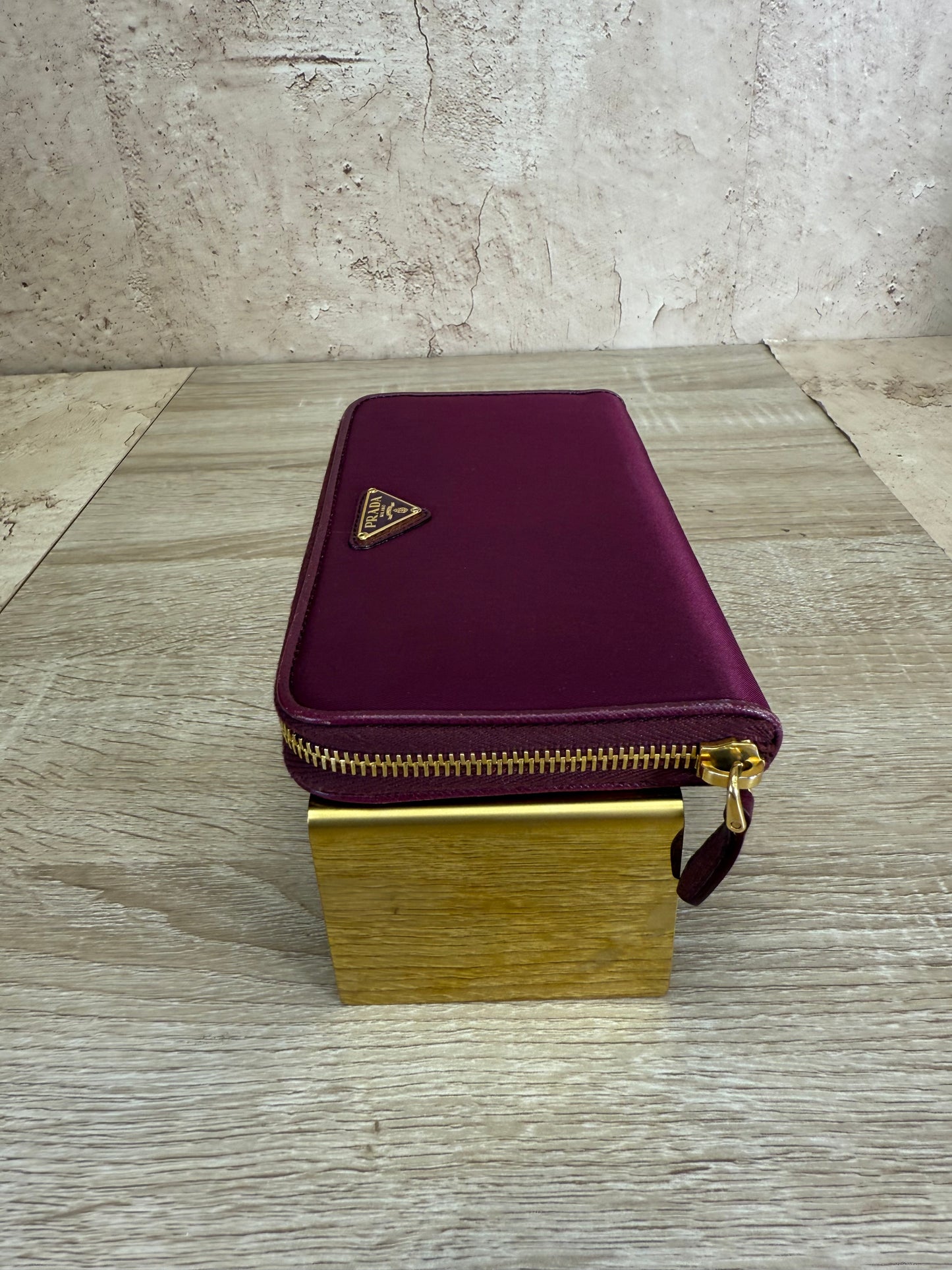 Prada Plum Nylon Zippy Wallet