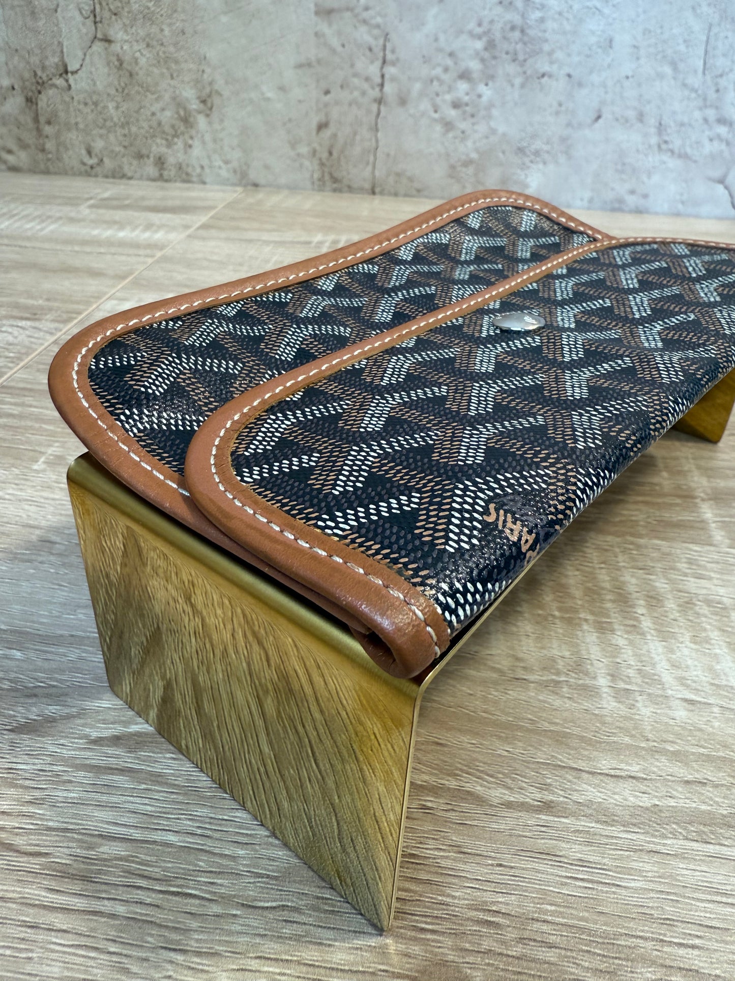 Goyard Black & Brown  Goyardine Leather Pouch